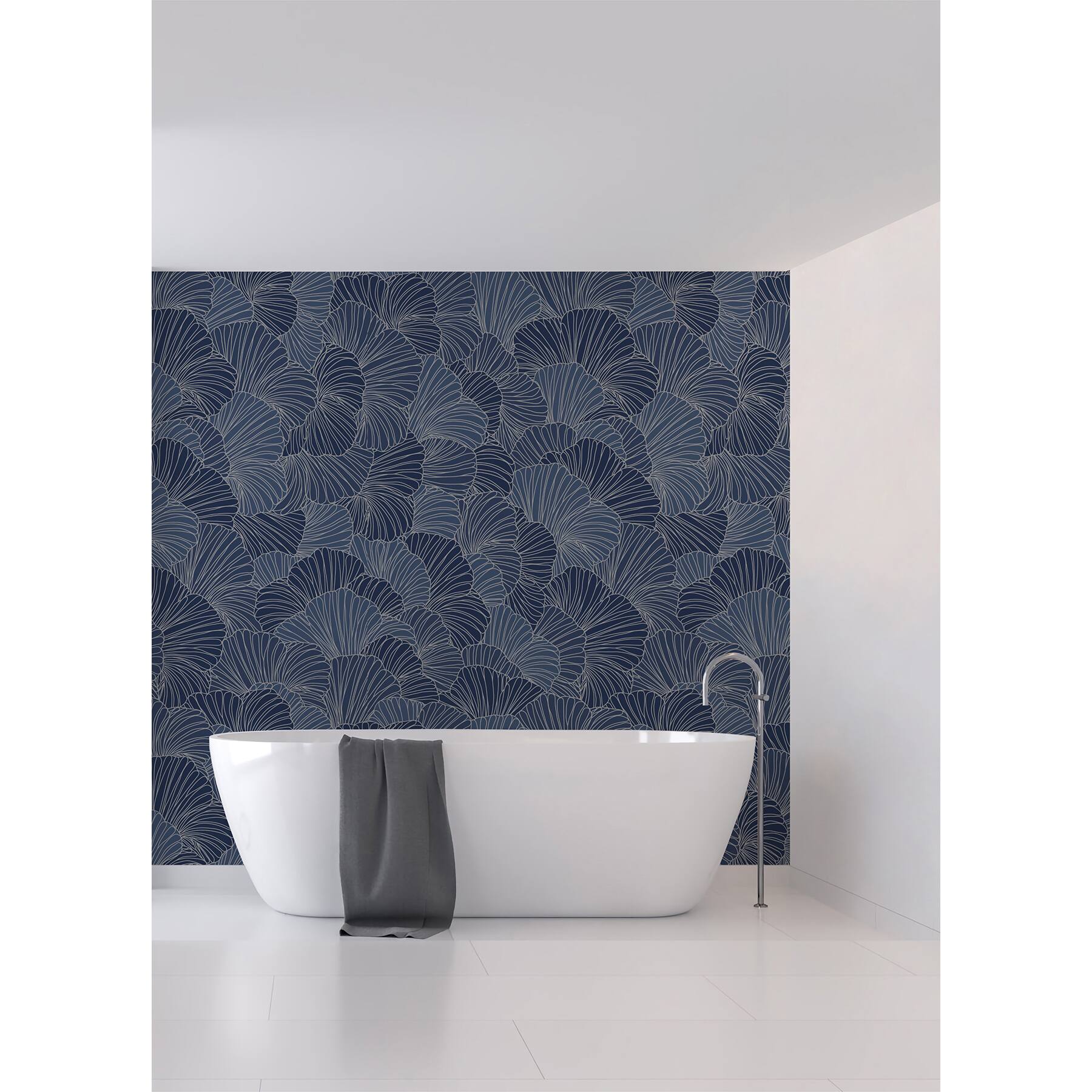 Katie Hunt Royal Blue Petals Wall Mural