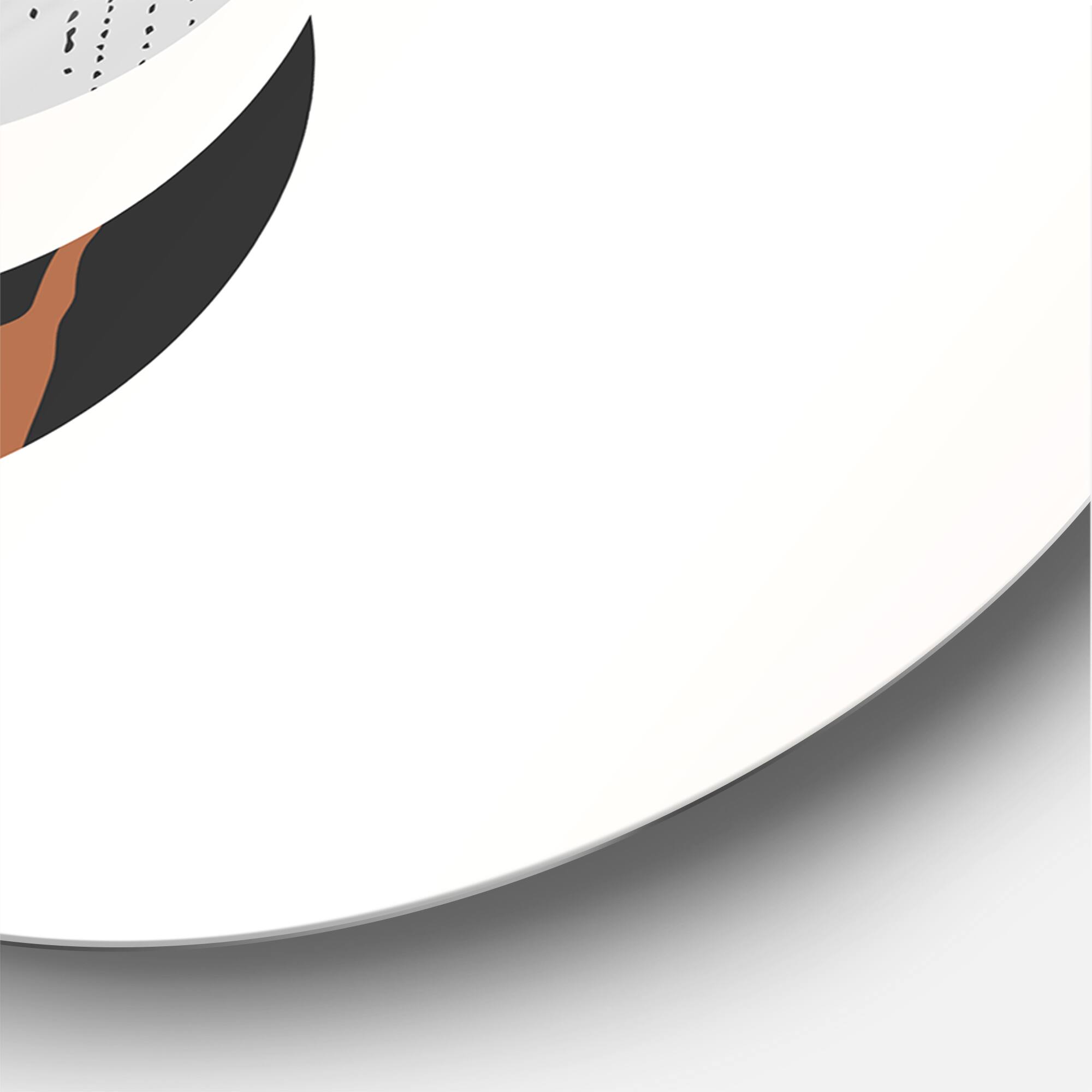 Designart - Moon and Sun Shapes In Retro Terracotta Tones II - Modern Metal Circle Wall Art