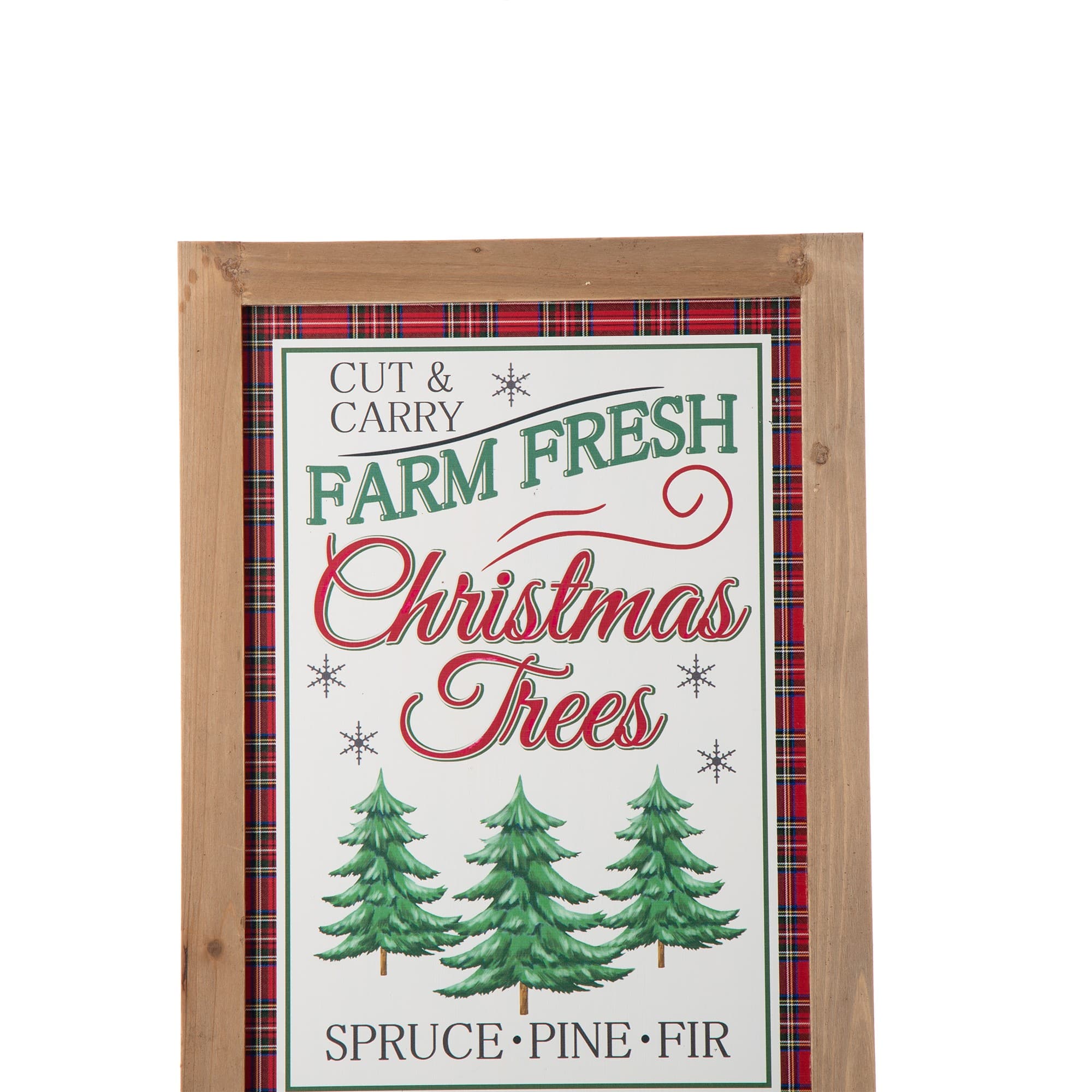 Glitzhome&#xAE; 24&#x22; Wooden Christmas Trees Porch Sign