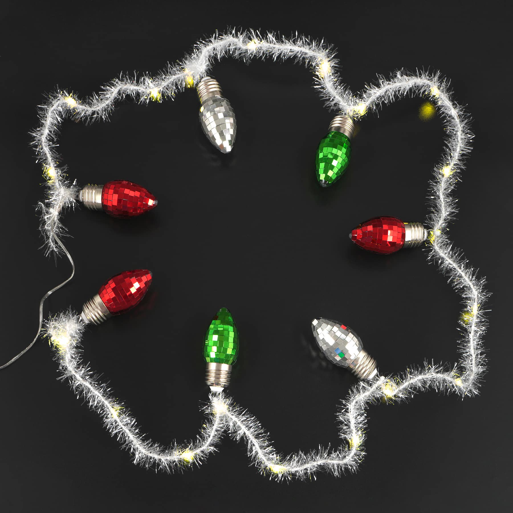 20ct. Warm White LED Multicolor Disco Bulb Tinsel String Lights by Ashland&#xAE;