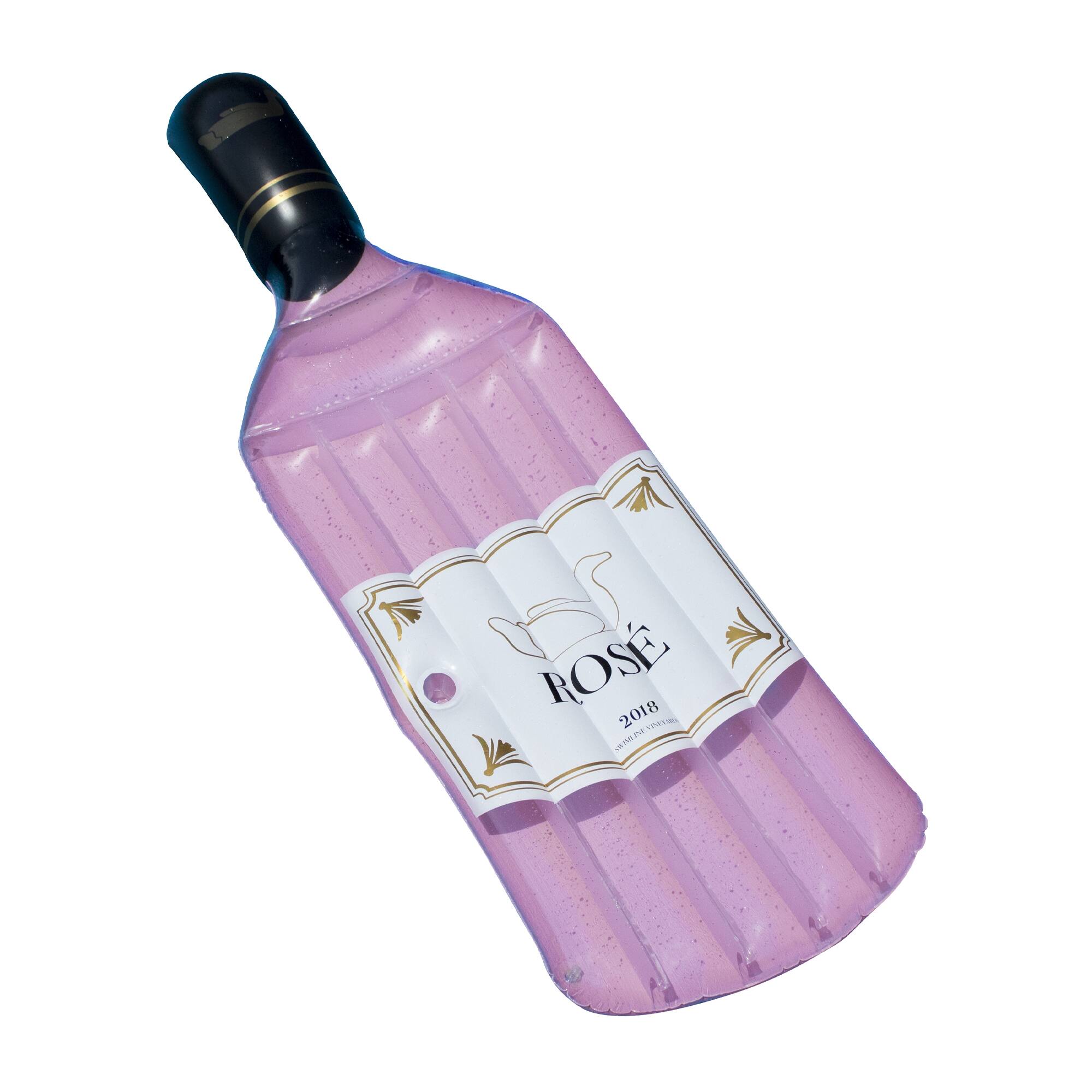Swimline 94" Inflatable Rosé Bottle Pool Lounge Float