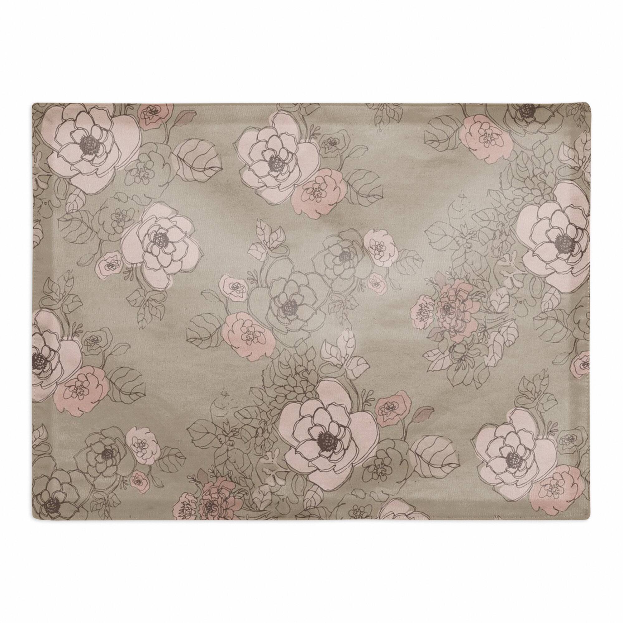 Intricate Floral Cotton Twill Placemat