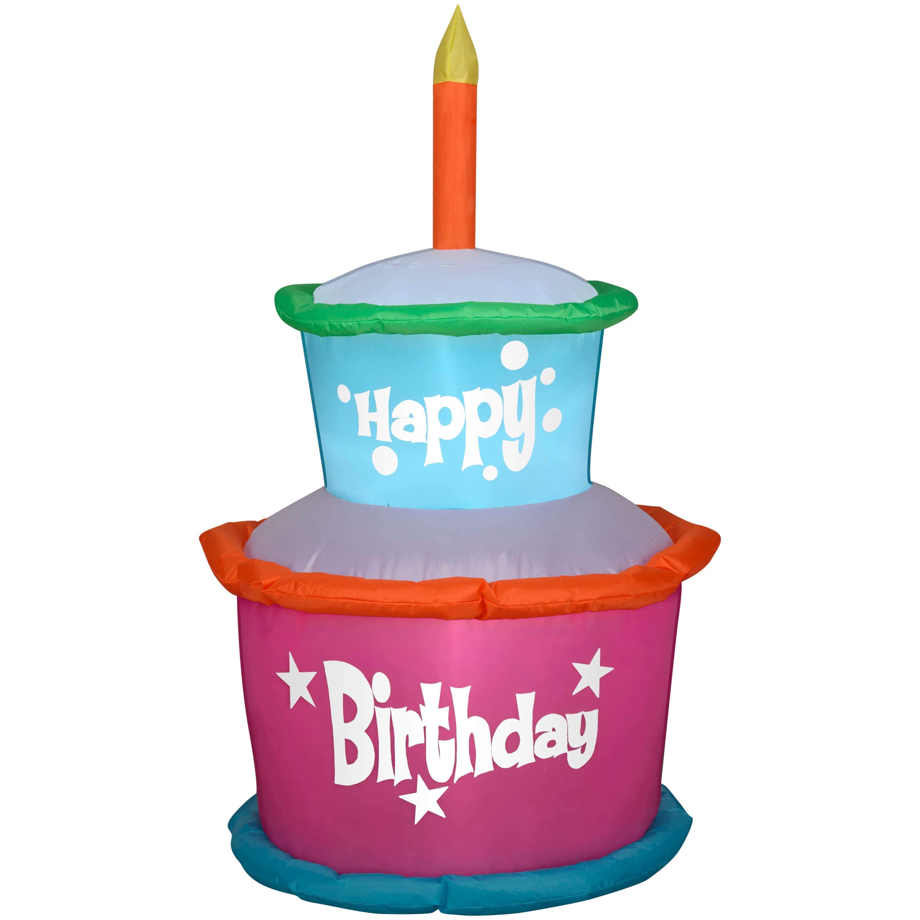 3.5ft. Airblown&#xAE; Inflatable Birthday Cake with Candle