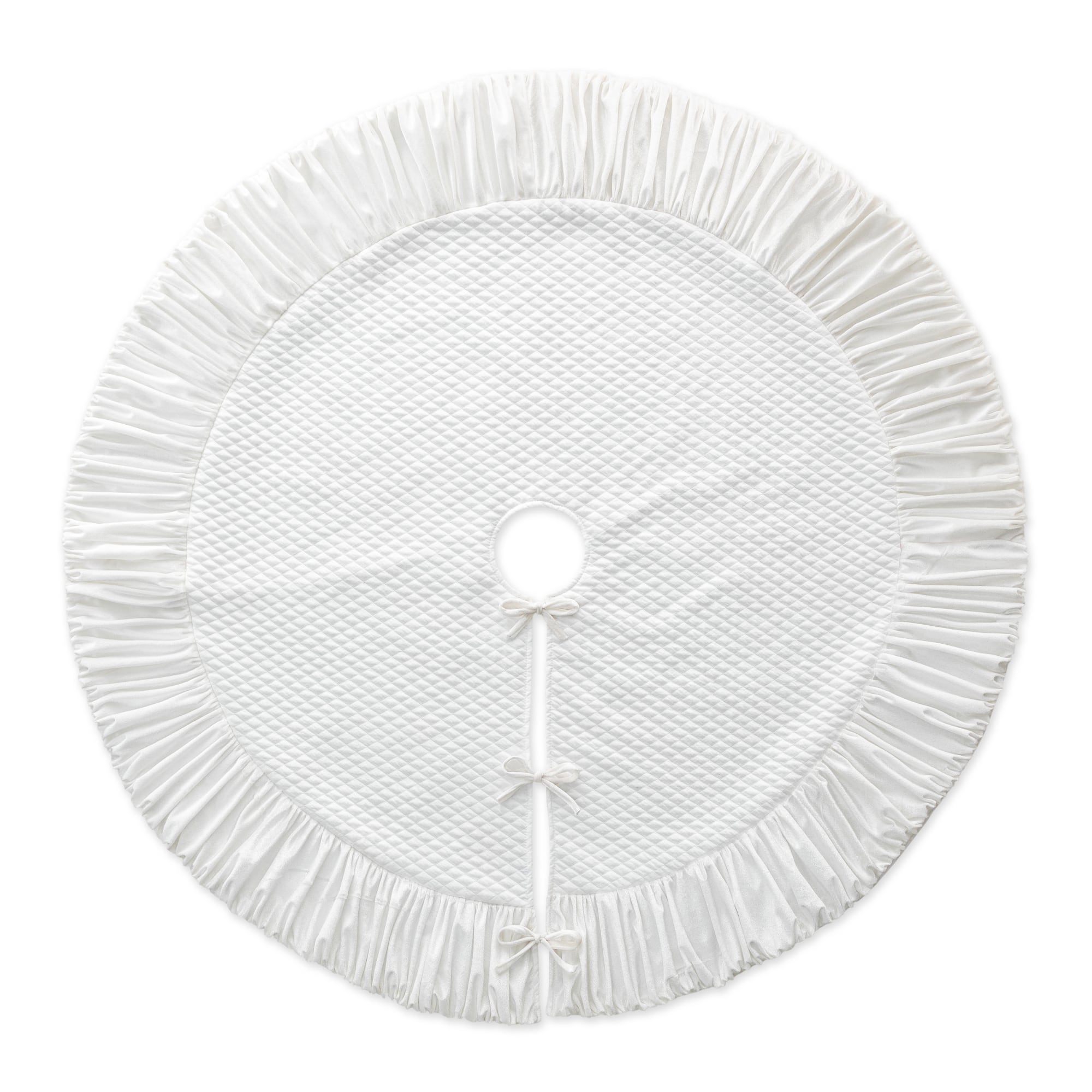 Glitzhome® Deluxe Velvet Ruffled Christmas Tree Skirt