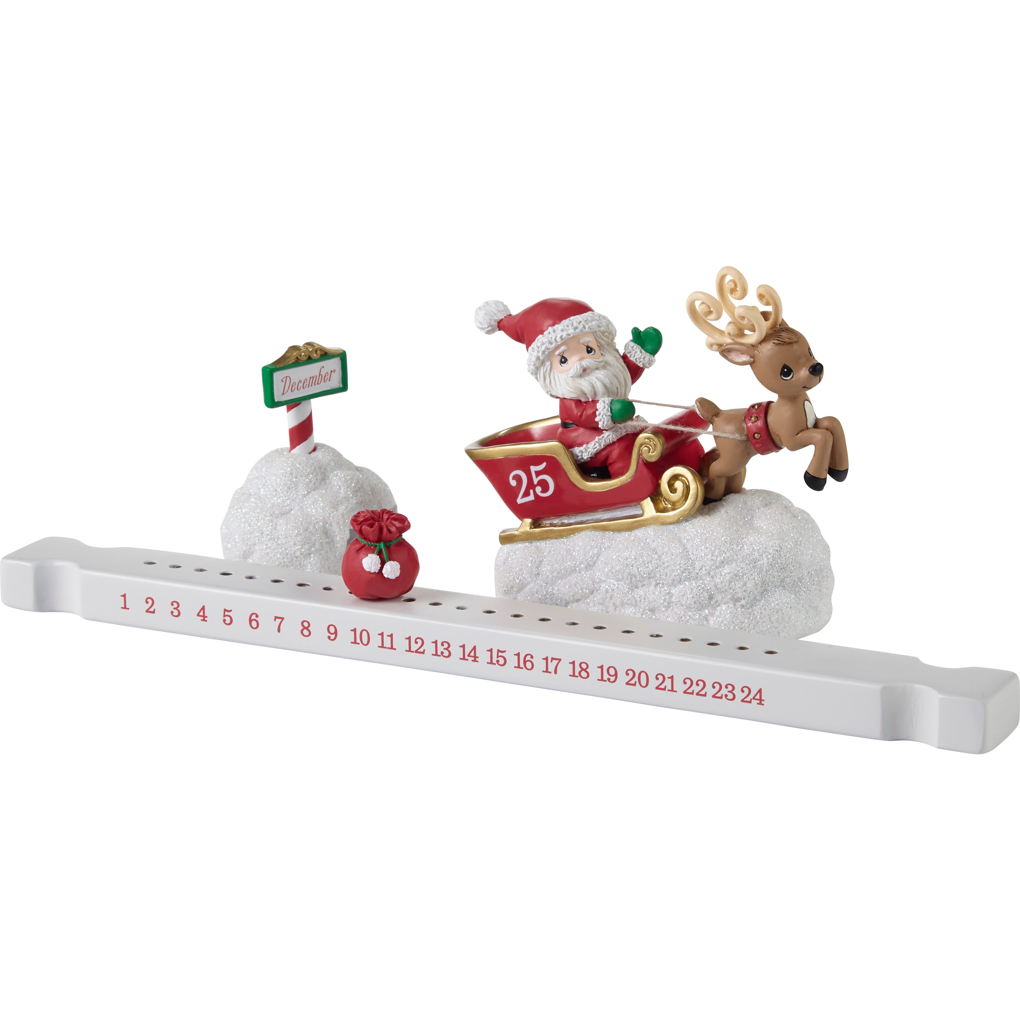 Precious Moments 14&#x22; Here Comes Santa Claus Countdown Calendar