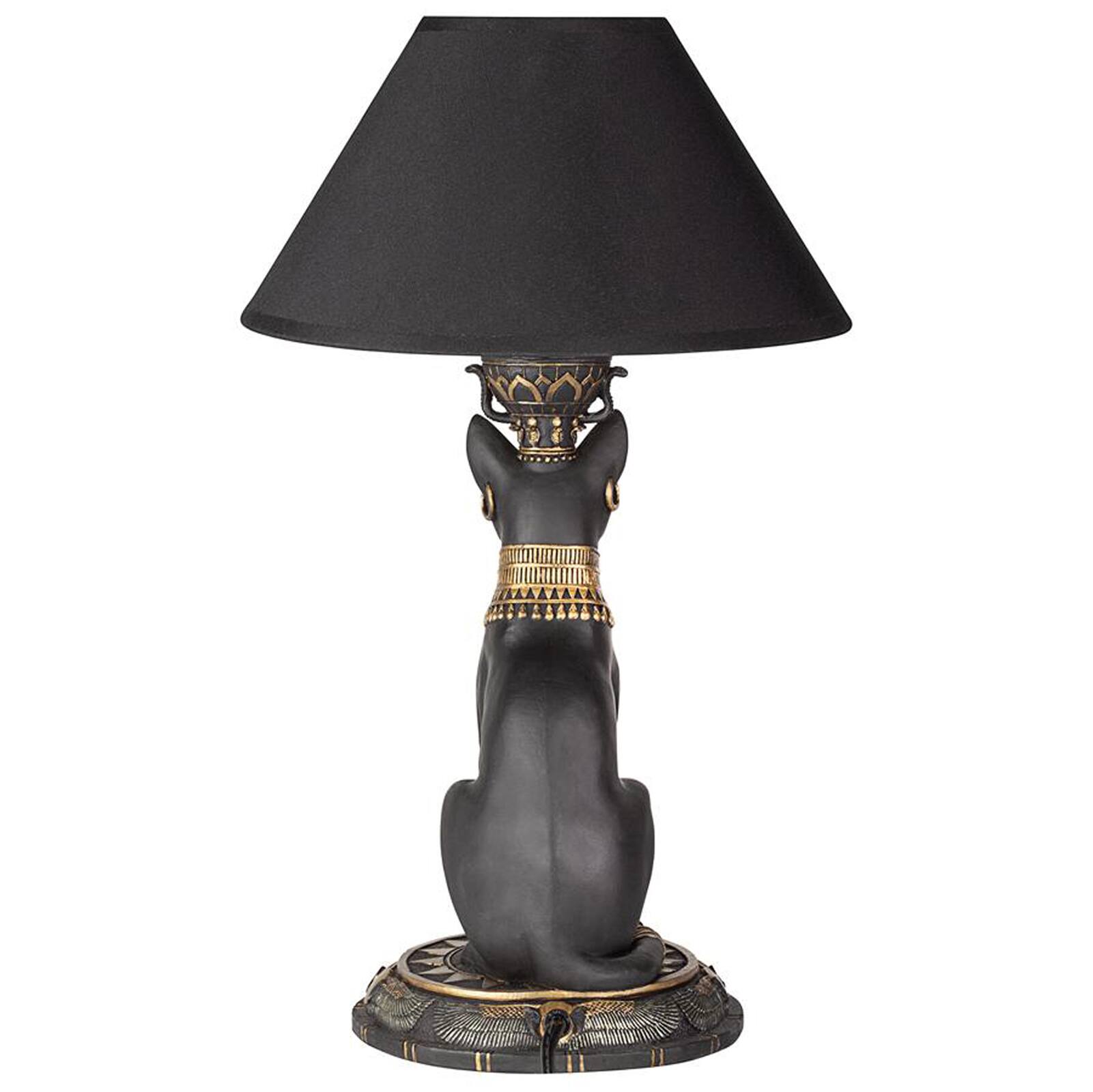 Design Toscano 16.5" Royal Cat Goddess Bastet Sculptural Table Lamp, 2ct.