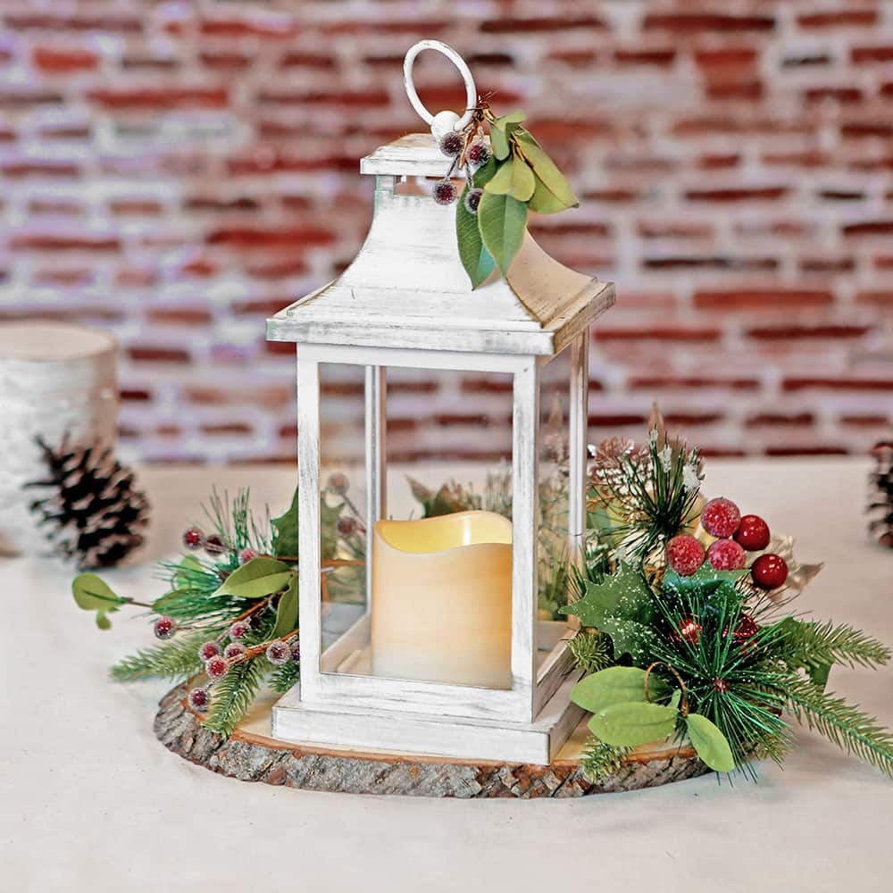 Kate Aspen® Hampton Ivory LED Vintage Decorative Lantern