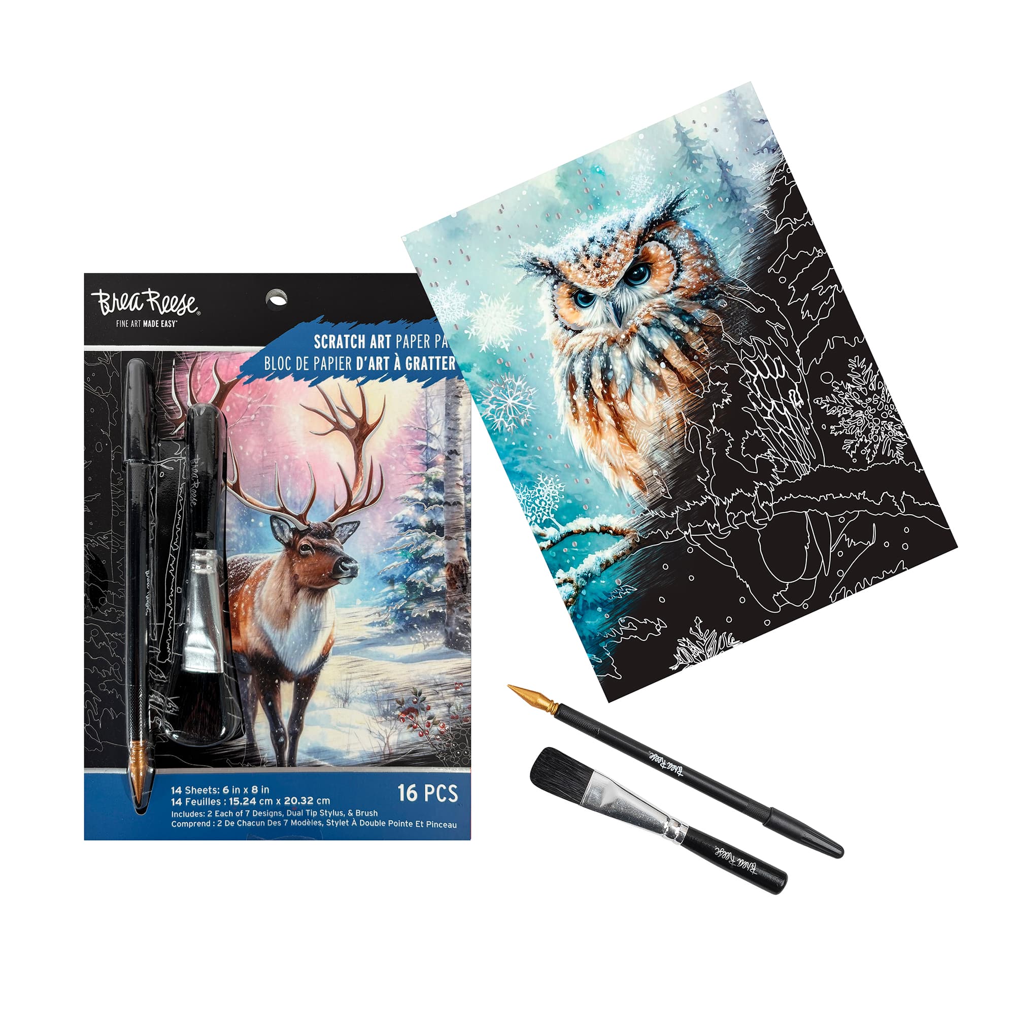 Brea Reese&#x2122; 6&#x22; x 8&#x22; Winter Woodlands Scratch Art Paper Pad