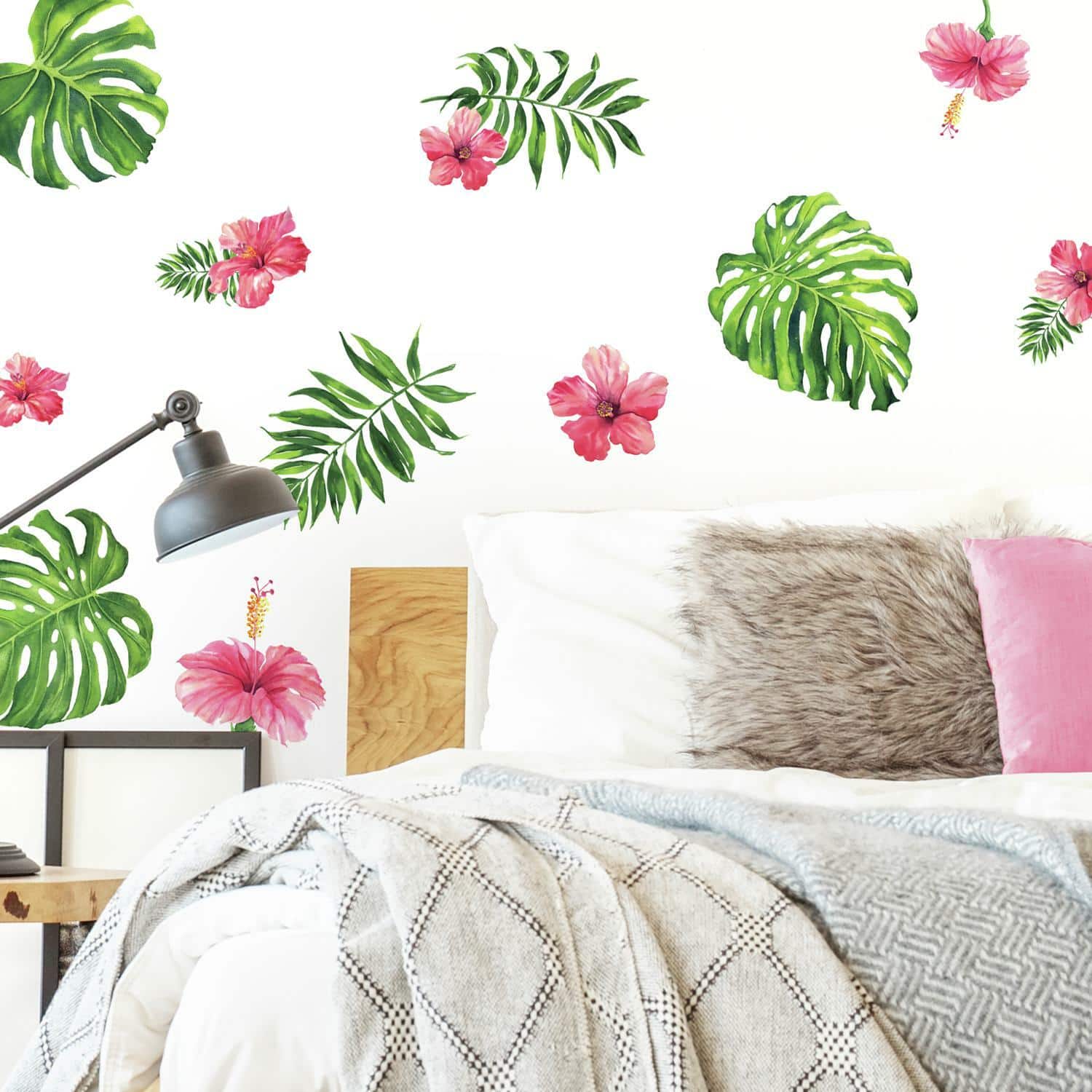 RoomMates Tropical Hibiscus Flower Peel &#x26; Stick Decals