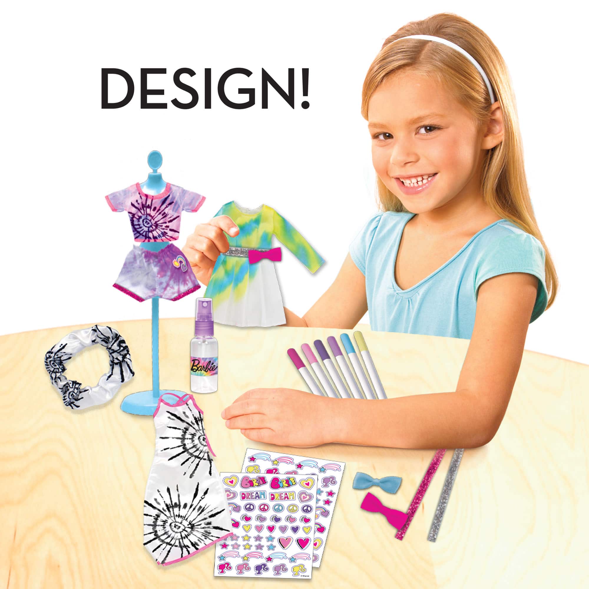 Tara Toy Barbie Tie-Dye Be A Real Fashion Designer Doll Clothes Designing Kit