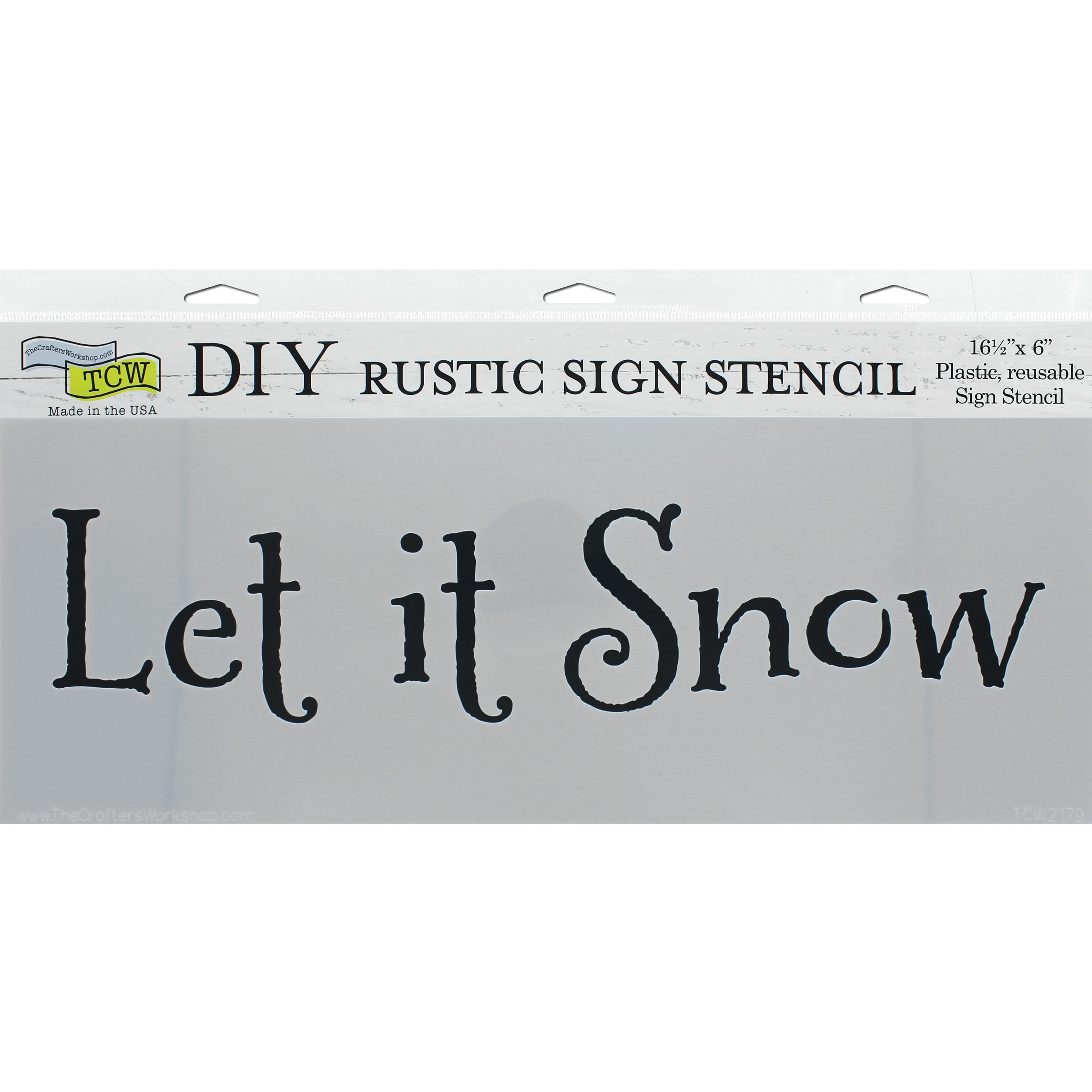 The Crafters Workshop Let it Snow Stencil, 16.5 x 6