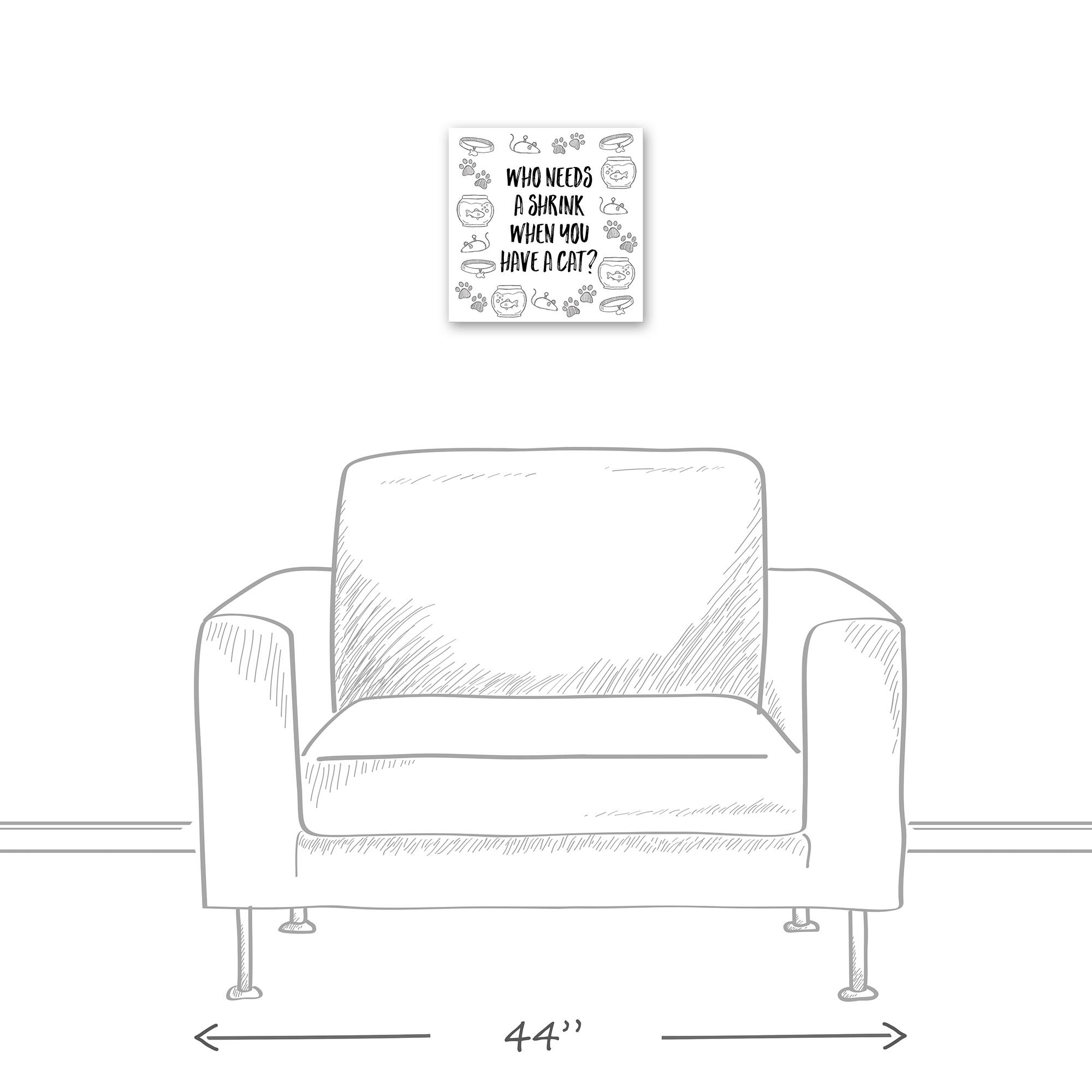 Who Needs A Shrink Cat Canvas Wall Art