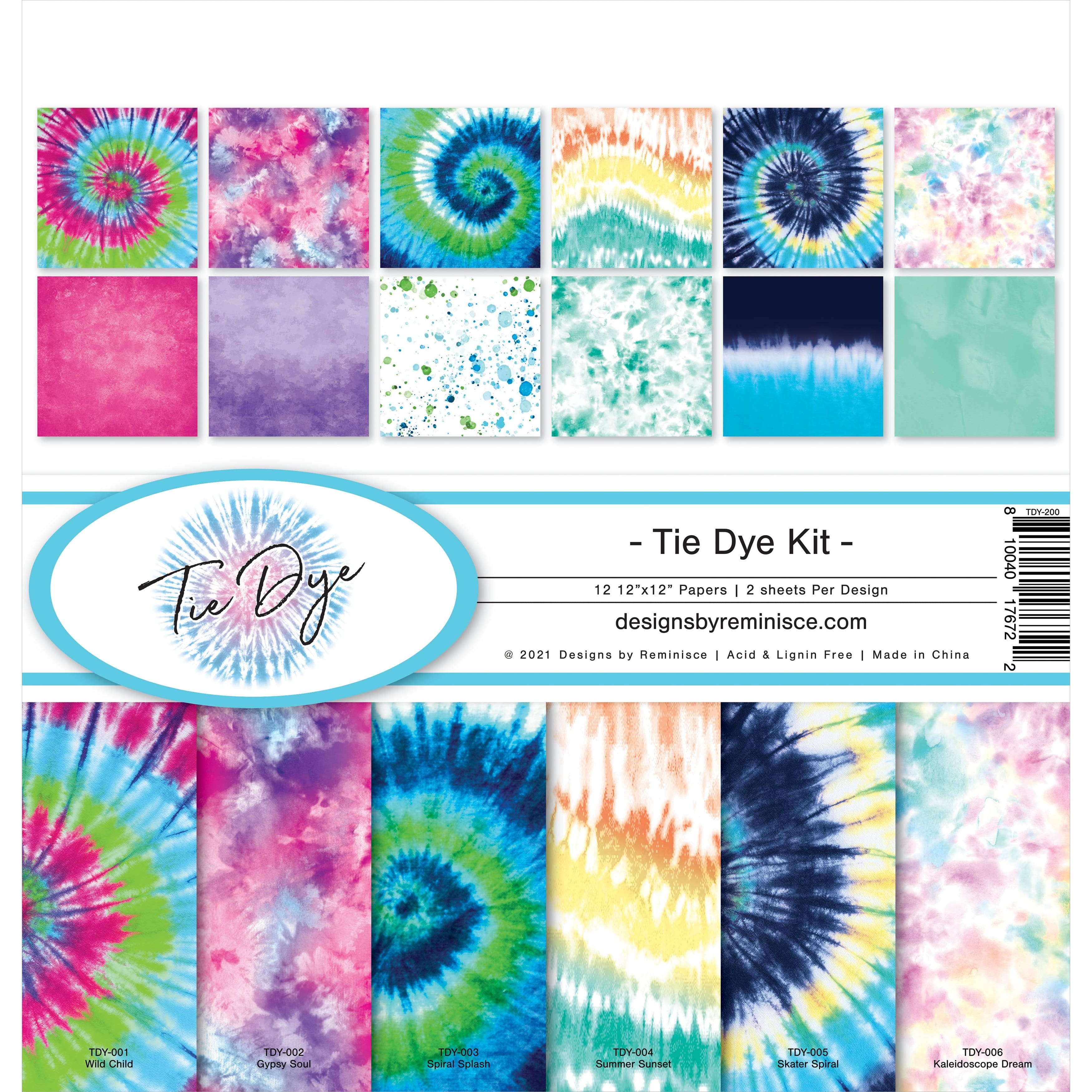Reminisce Collection Kit 12&#x22; x 12&#x22;, Tie Dye