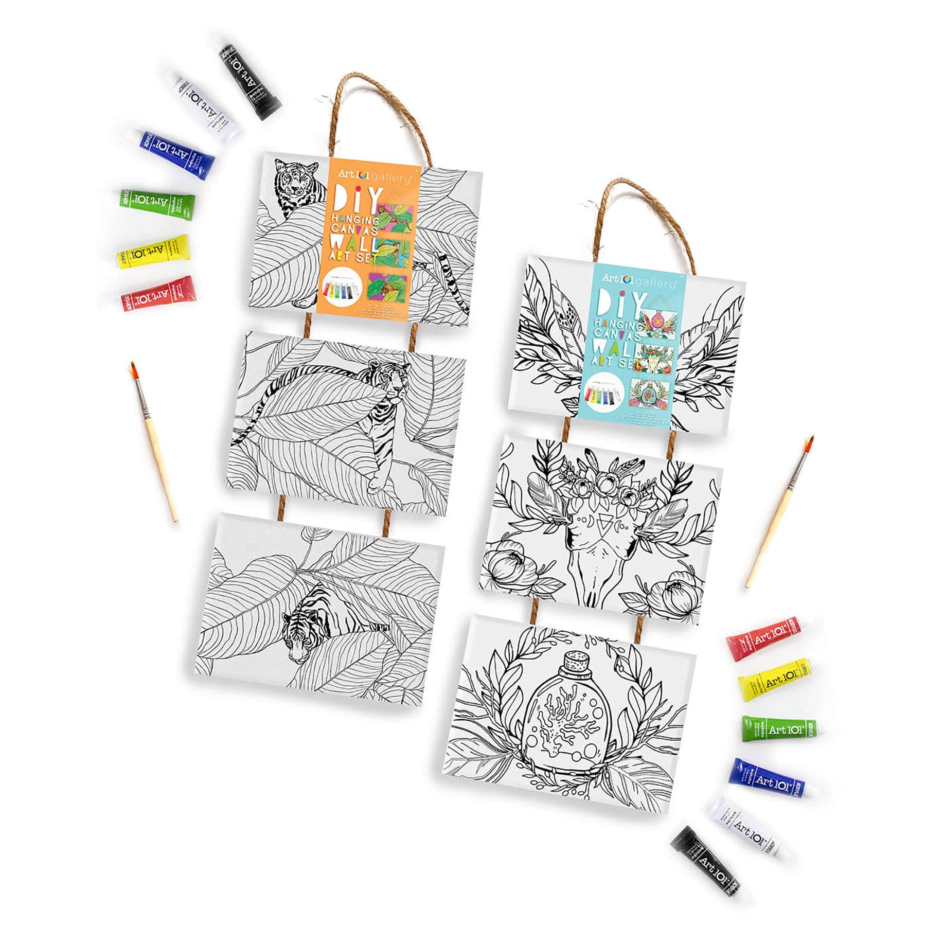 Art 101 Gallery Tiger & Apothecary Hanging Canvas Wall Art Kits