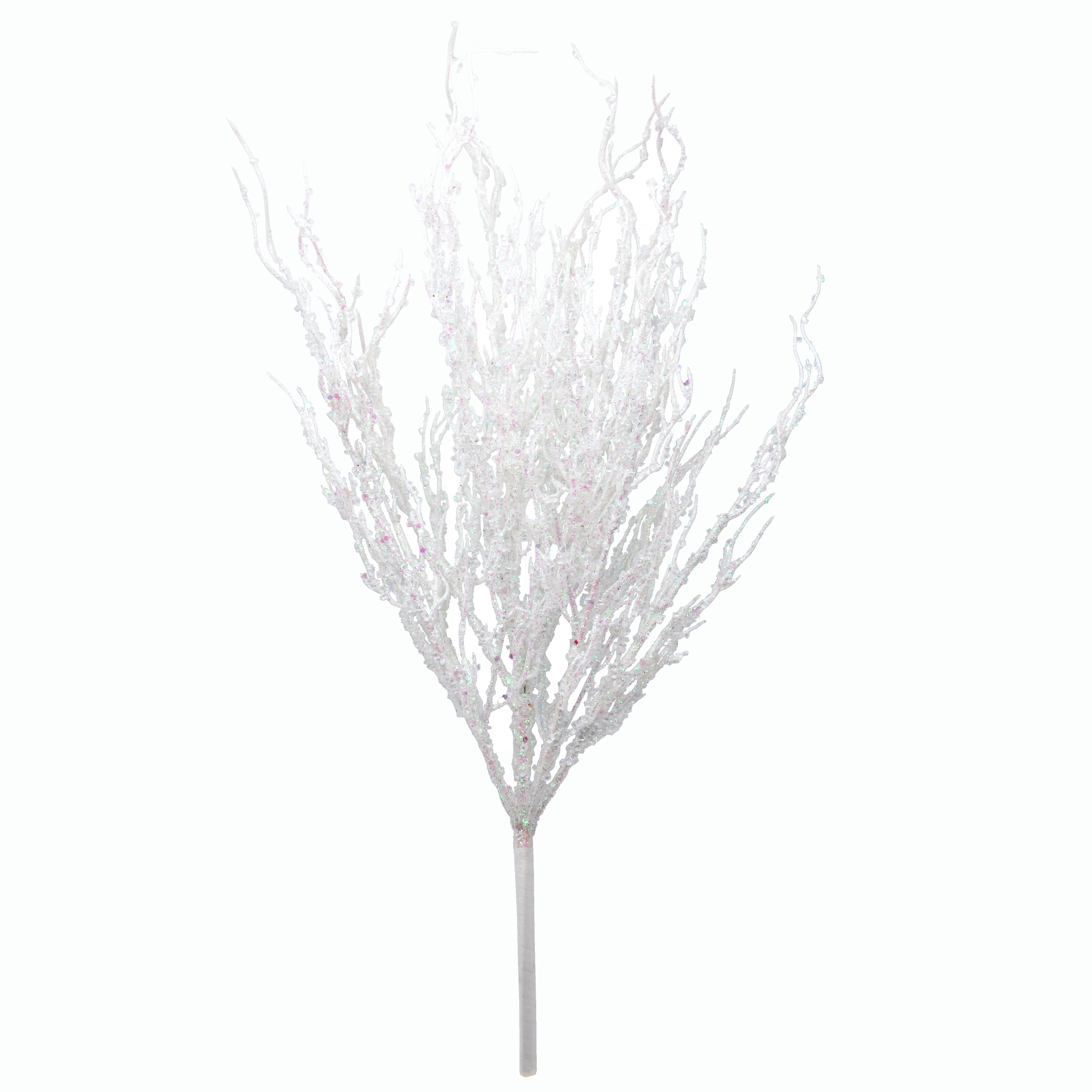 26&#x22; White Glitter Iced Branch Bush by Ashland&#xAE;