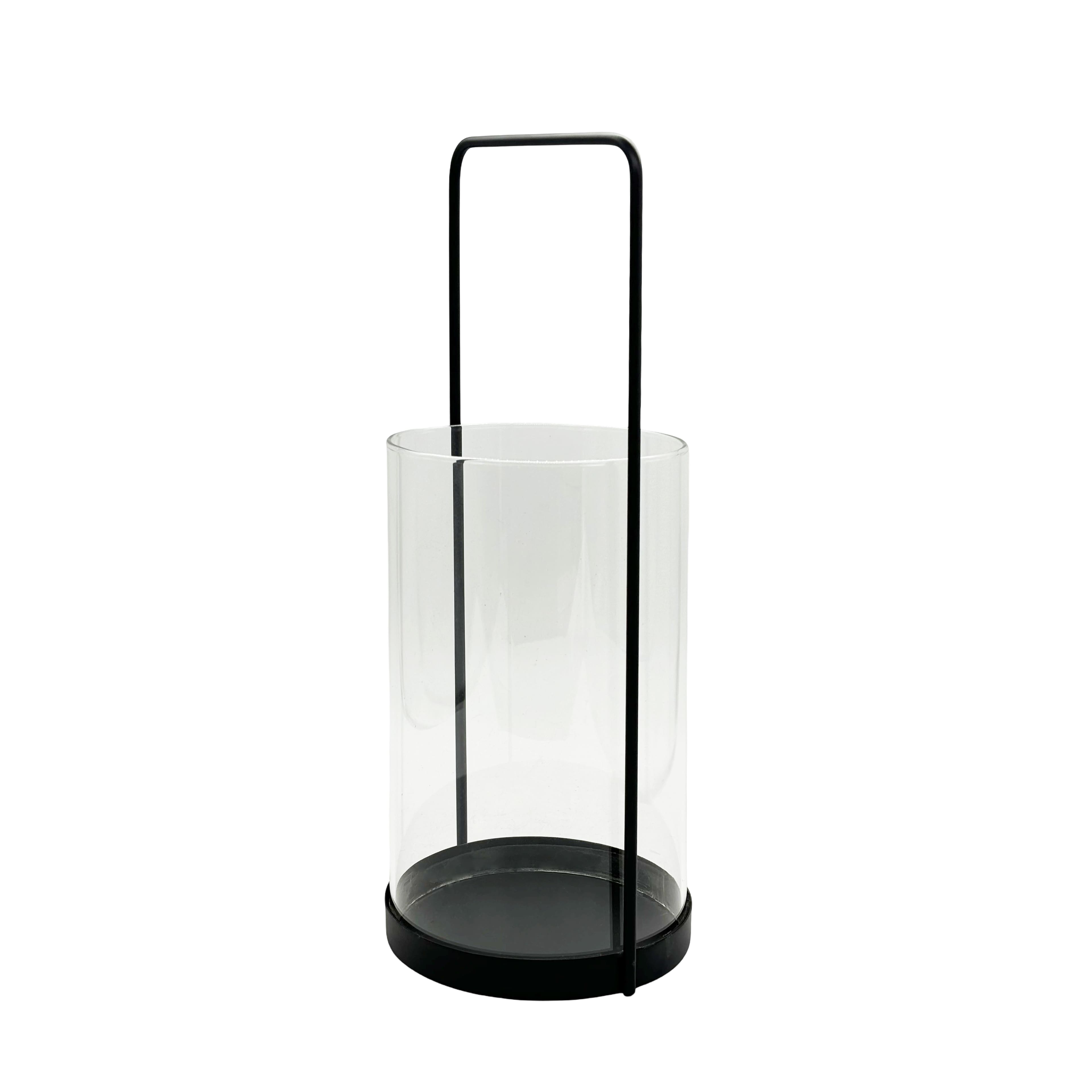 Black Base Glass Lantern by Ashland&#xAE;