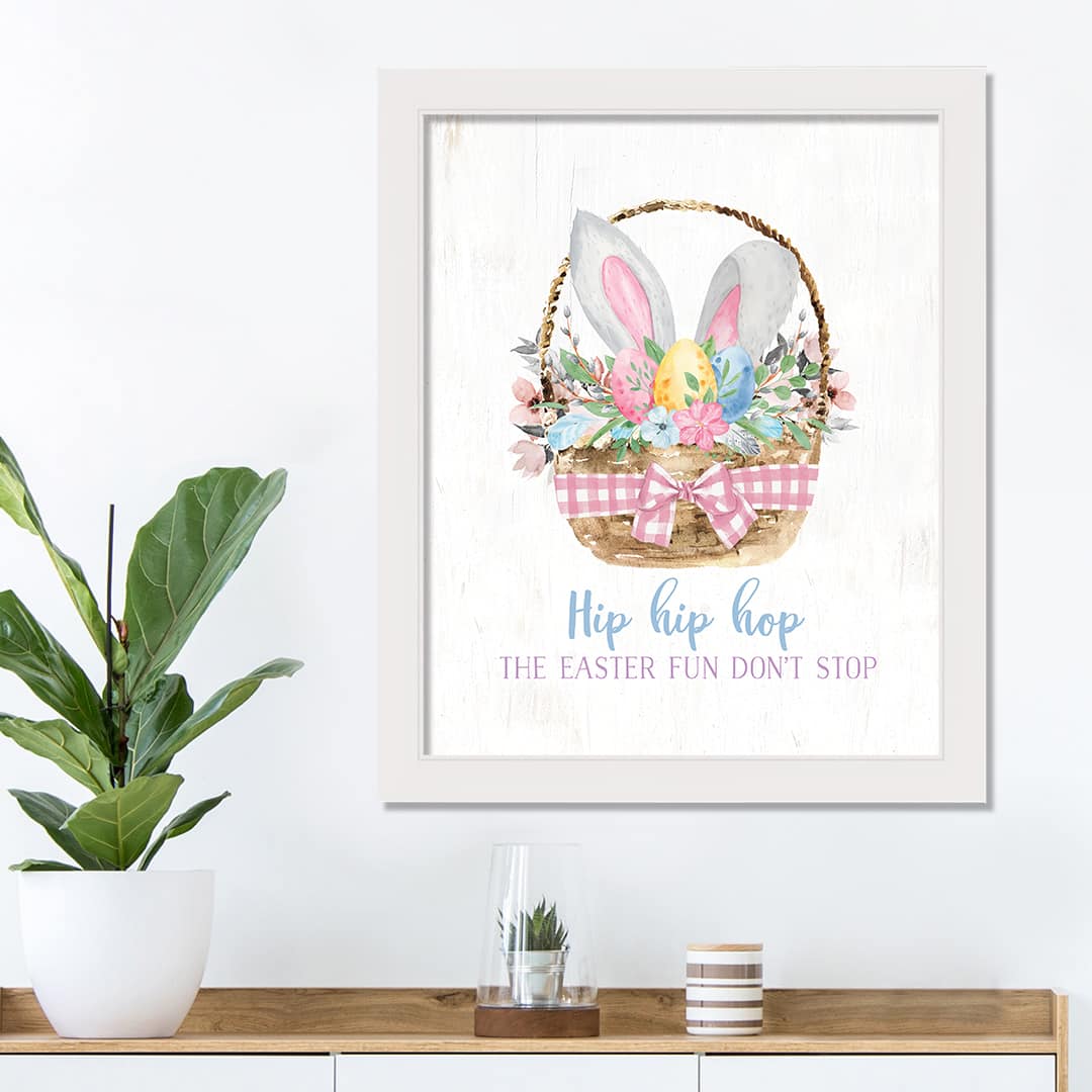 Easter Basket Goodies 16&#x22; x 20&#x22; White Framed Print Under Plexiglass