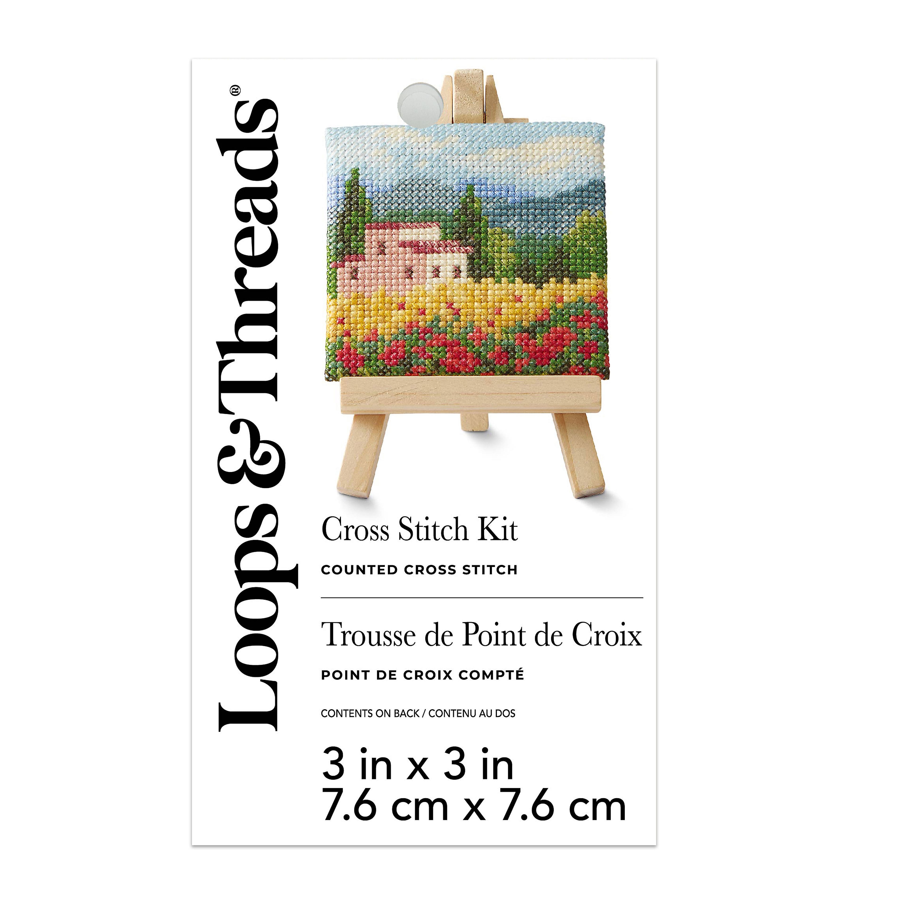 3&#x22; x 3&#x22; Tuscan Counted Cross Stitch Kit by Loops &#x26; Threads&#xAE;