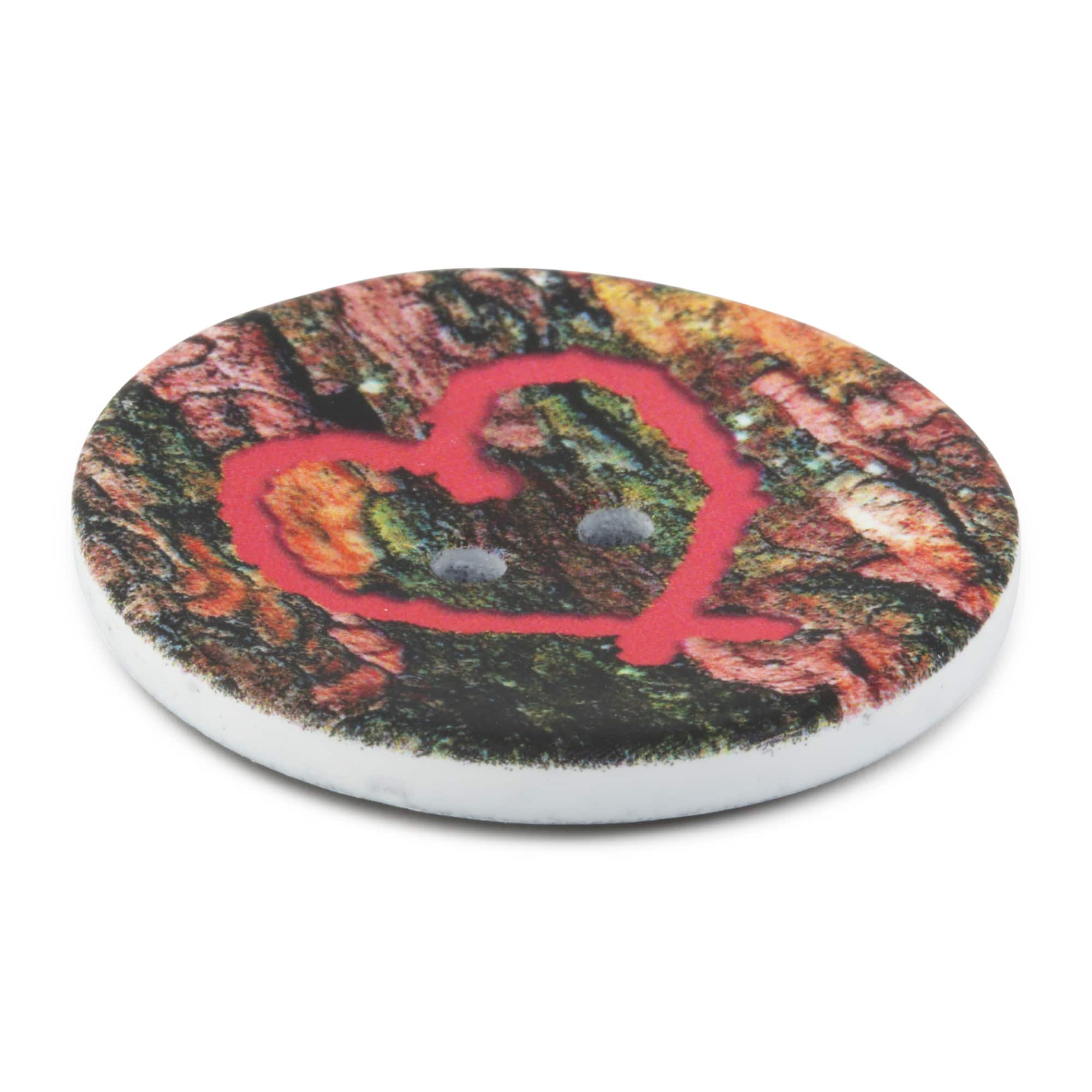 Dritz 30mm Sustainable Coconut Round Heart Buttons Red : Target
