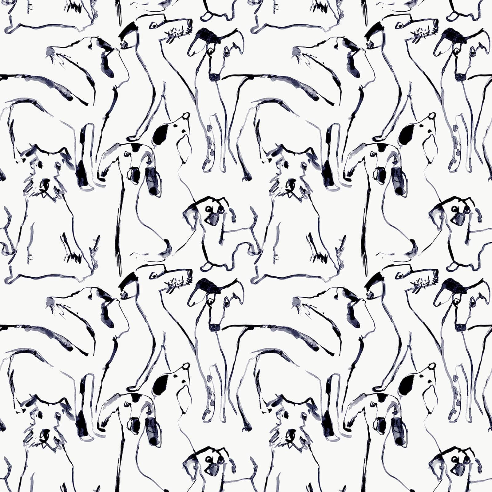 Surface Style Dog Doodle Ink Peel & Stick Wallpaper