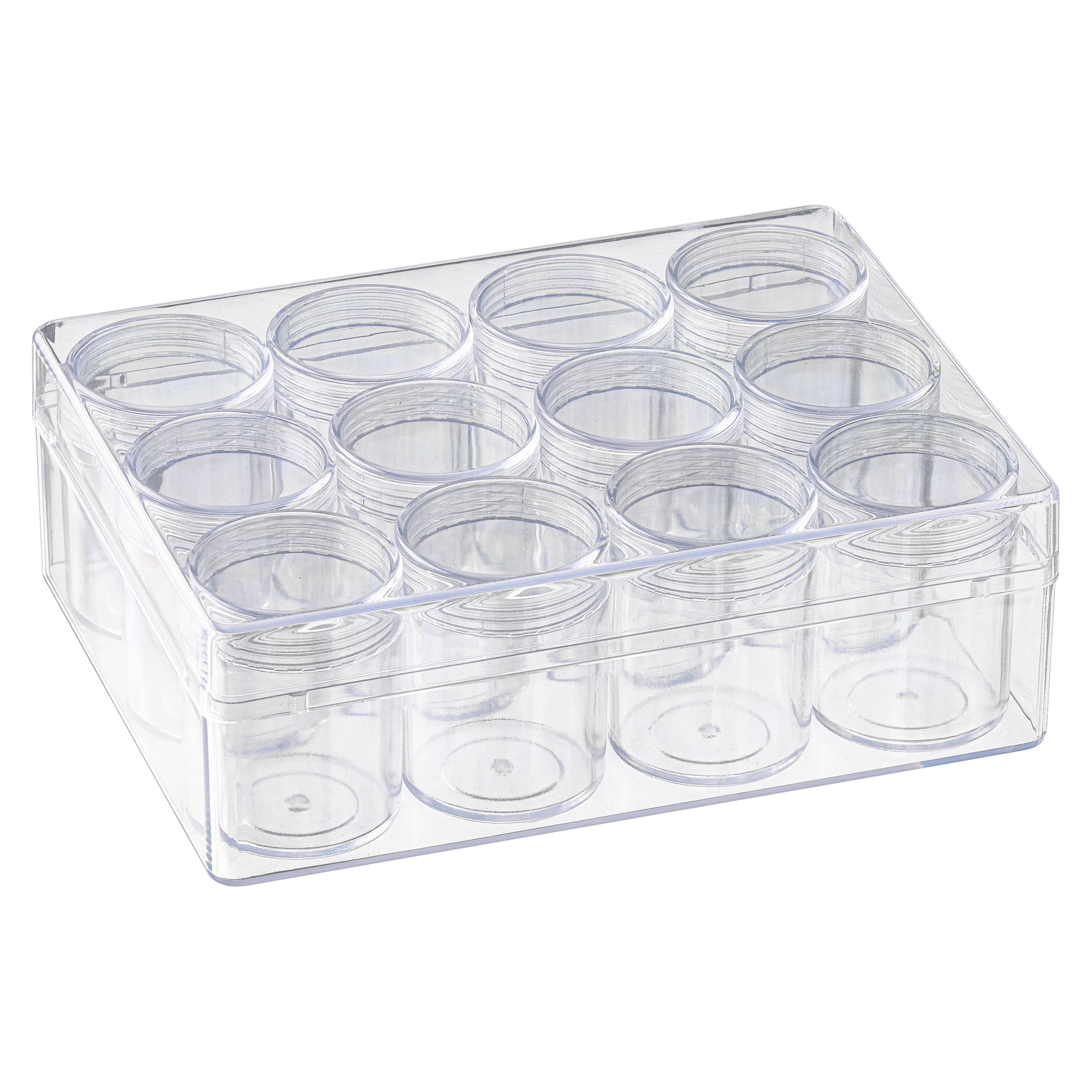 Lihua 3 Layers 18 Compartments Clear Storage Box Container Jewelry Bead Organizer Case, Black