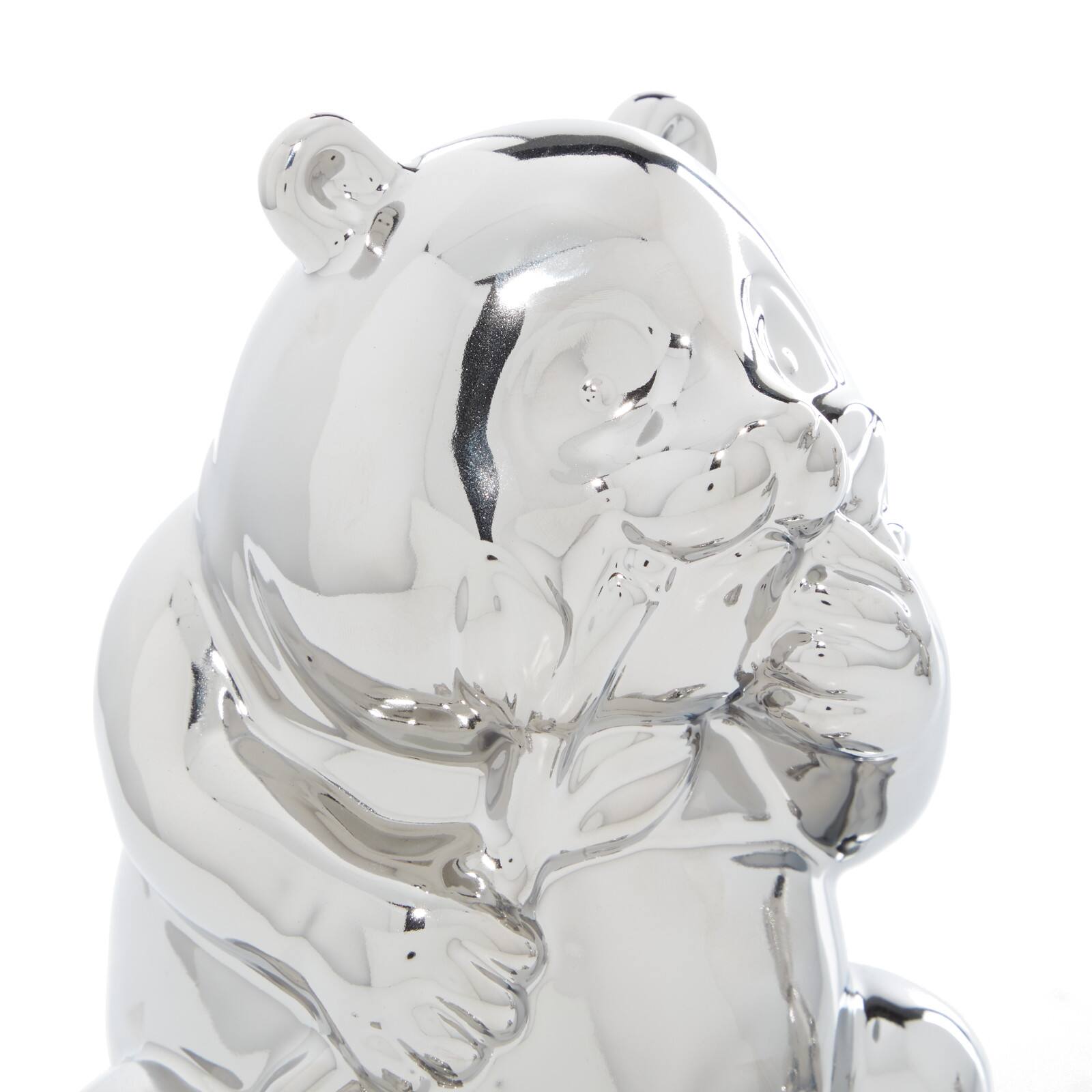 CosmoLiving by Cosmopolitan Set of 2 Silver Ceramic Sculpture 8", 7"
