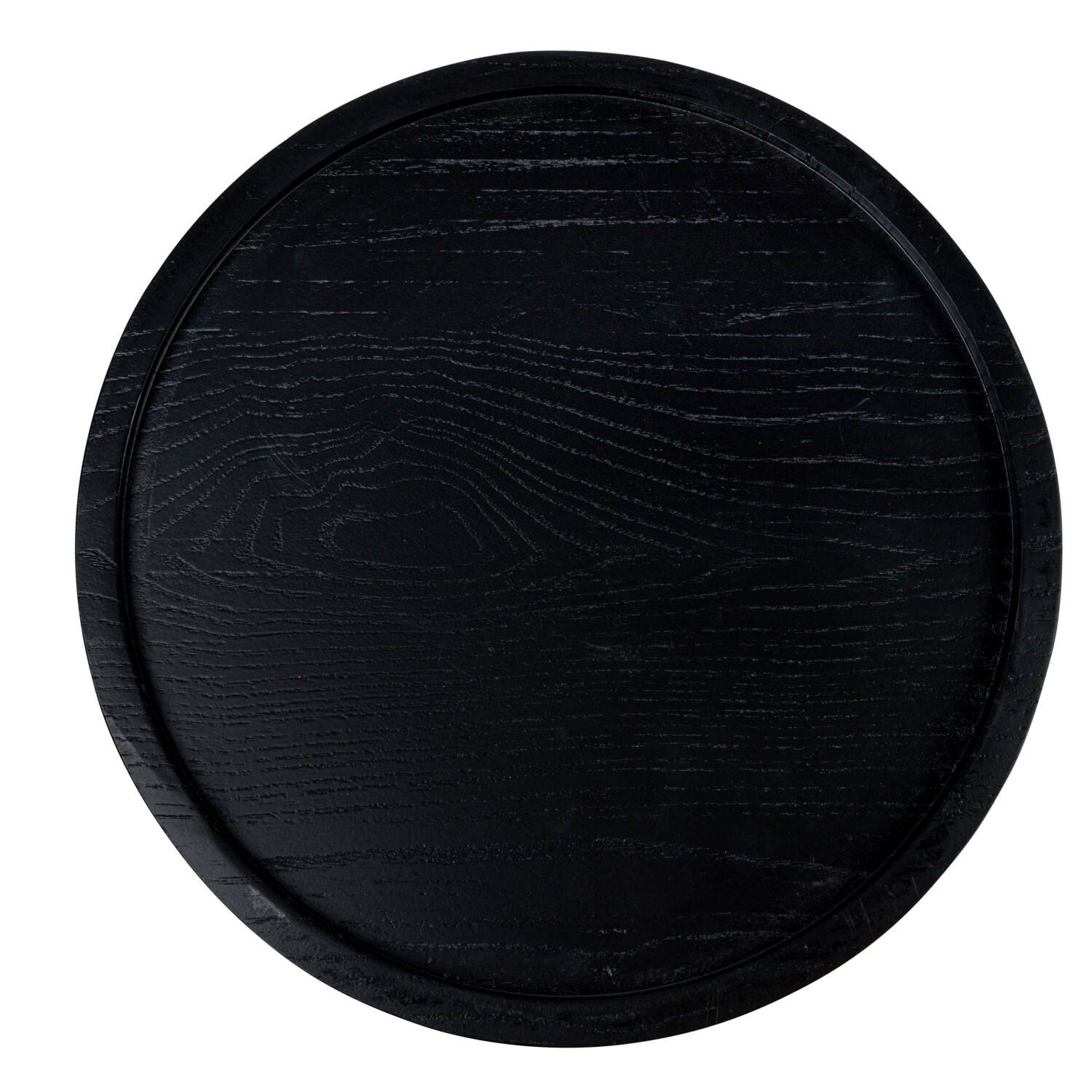 Hello Honey&#xAE; 2ft. Black Wood Top Modern Round Metal Accent Table