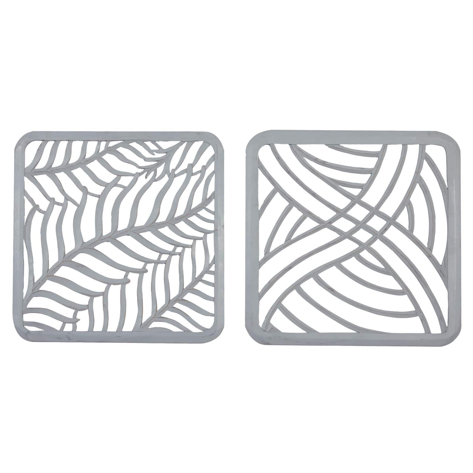 24&#x22; Gray Wood Eclectic Abstract Wall D&#xE9;cor Set