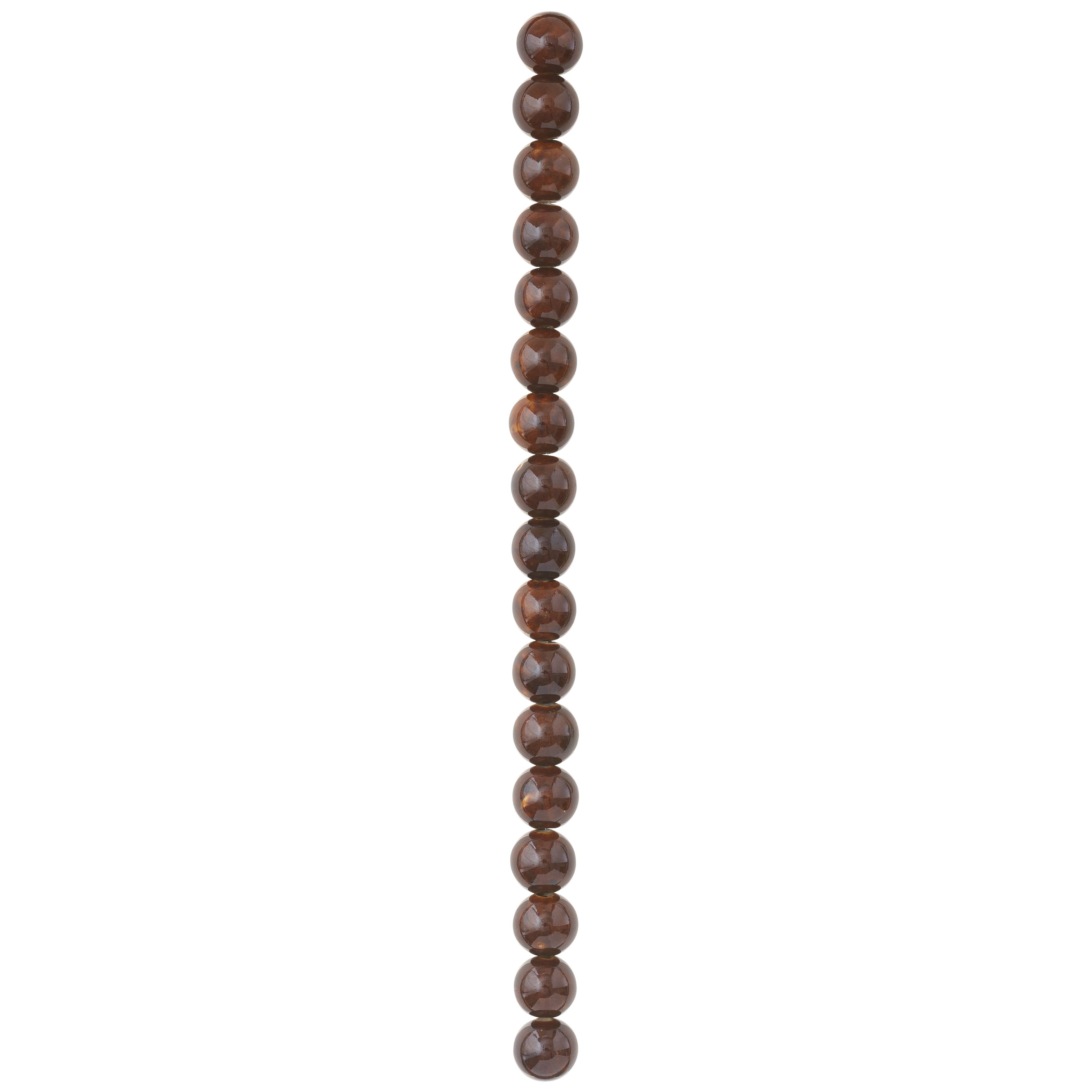12 Pack: Amber Ceramic Round Beads, 12mm by Bead Landing™