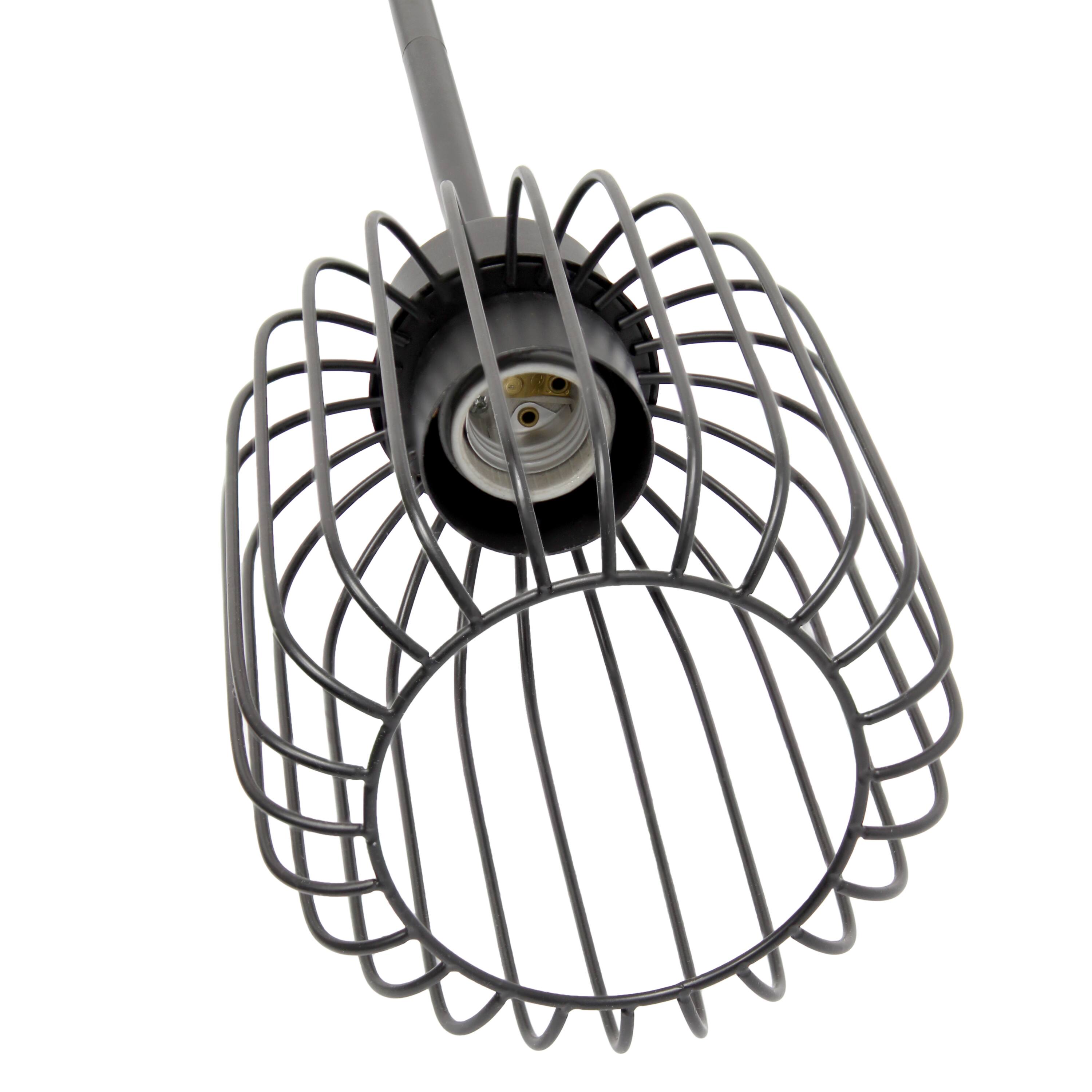Lalia Home Ironhouse 7&#x22; Black 1-Light Metal Caged Mini Pendant
