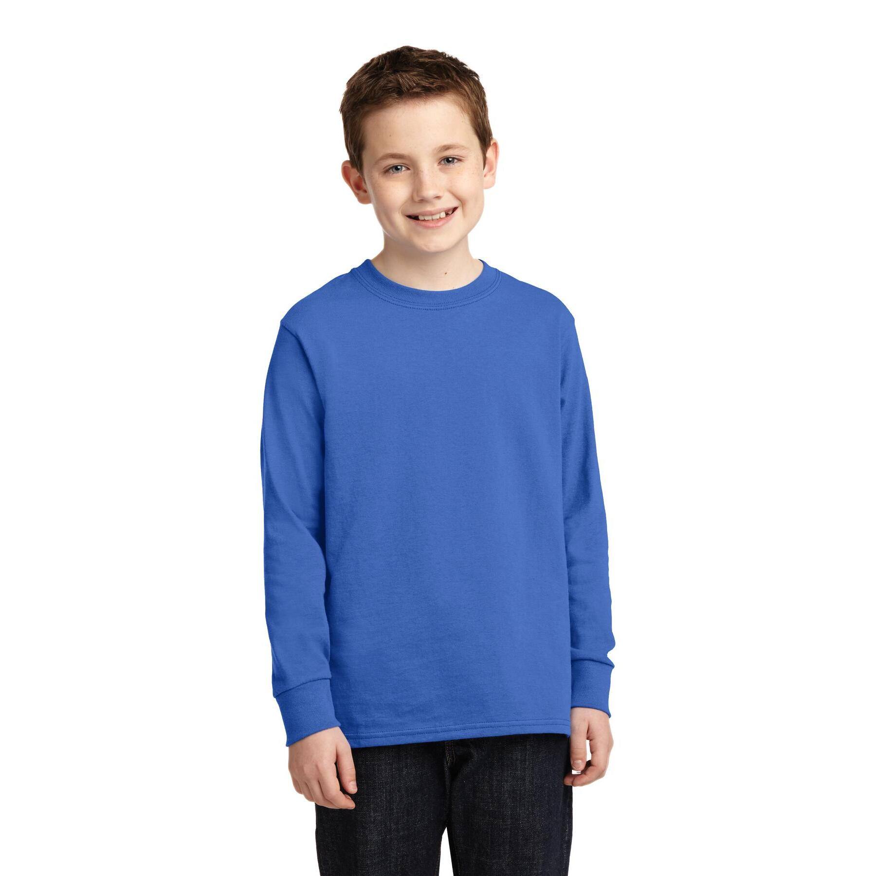 Port & Company® Youth Long Sleeve Core Cotton T-Shirt