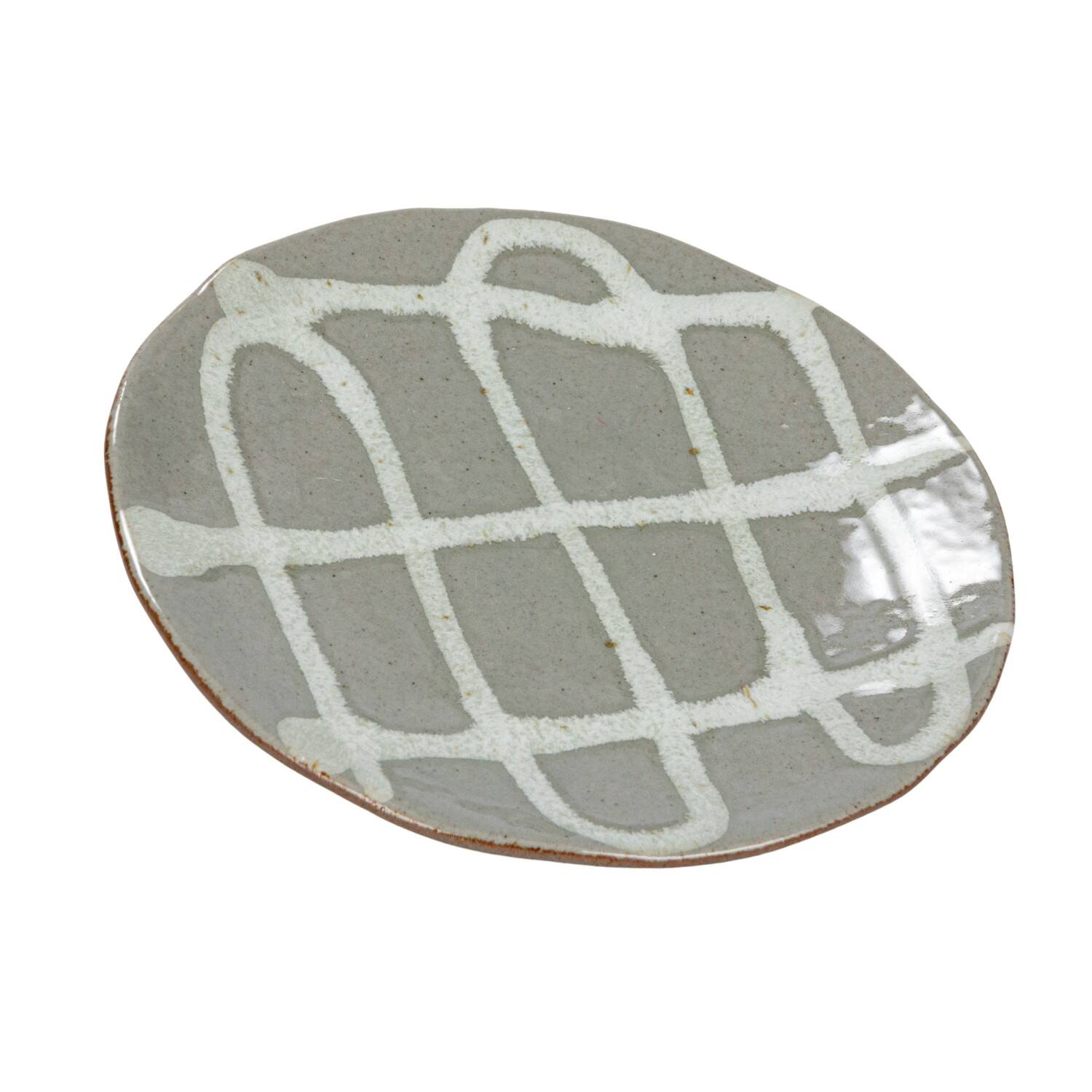 6&#x22; Gray &#x26; White Reactive Glaze Stoneware Plate, 6ct.