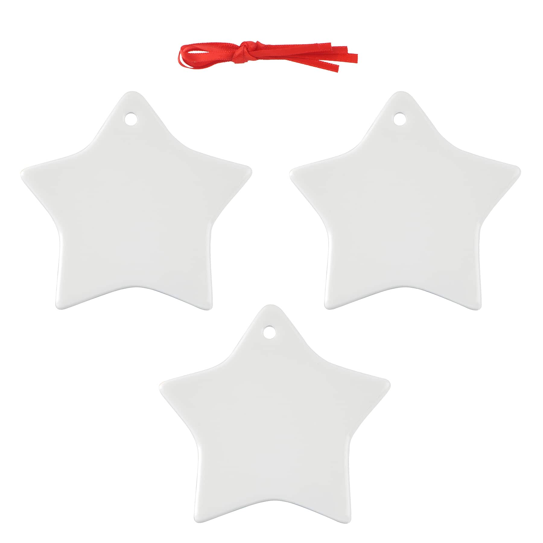 3&#x22; Star Ceramic Sublimation Ornaments, 3ct. by Make Market&#xAE;