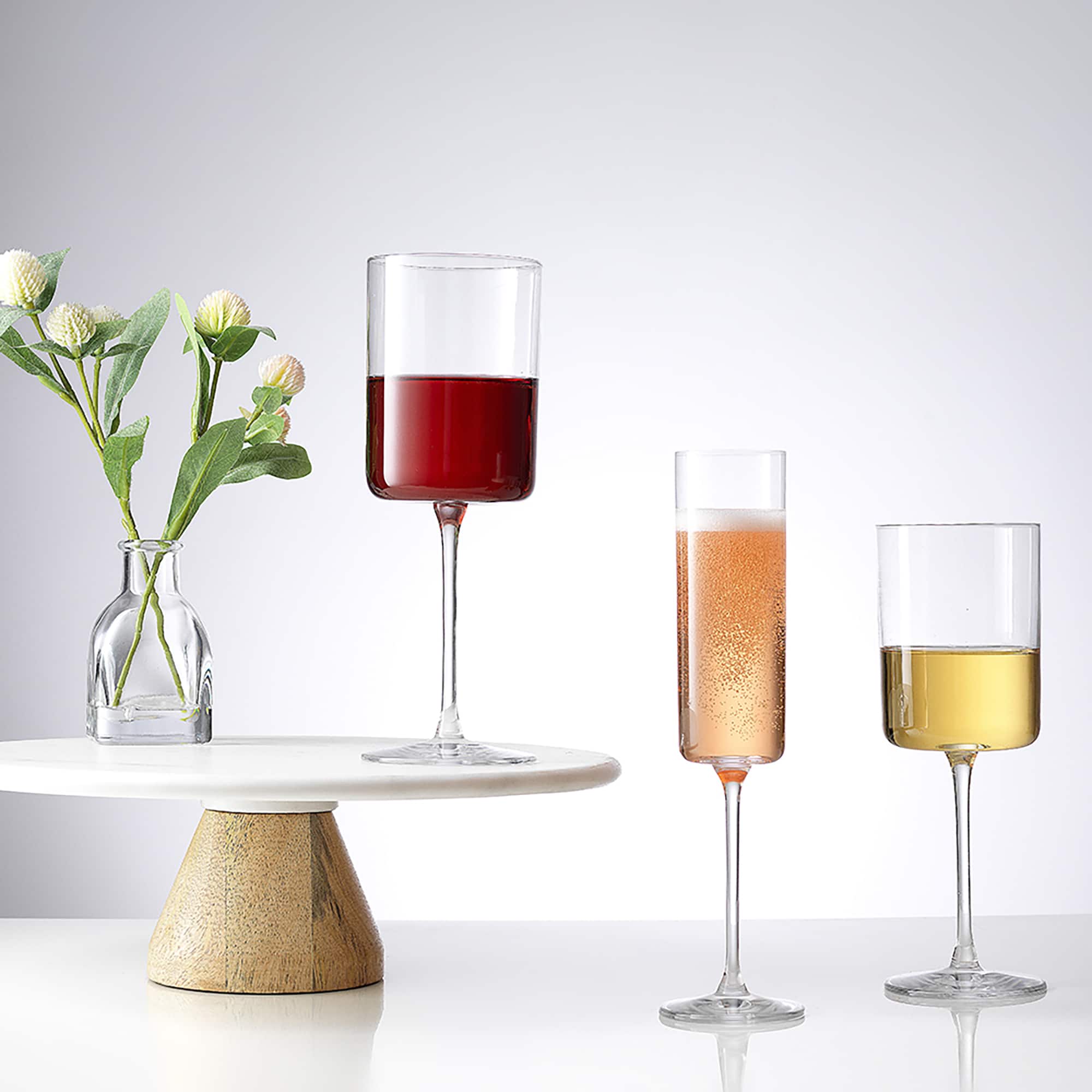 JoyJolt® 14oz. Claire Crystal Cylinder Red Wine Glasses, 4ct.