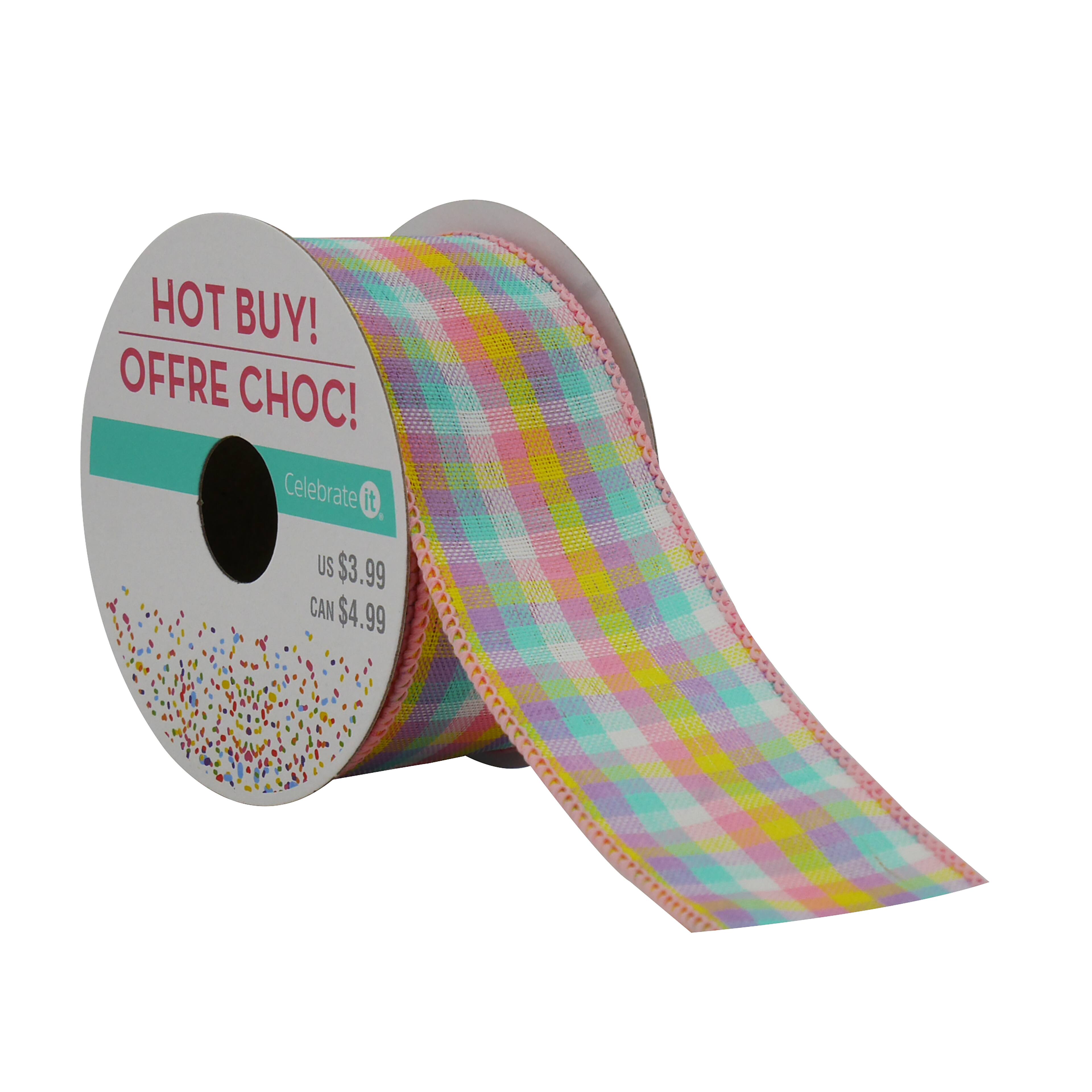 1.5&#x22; x 3yd. Plaid Wired Ribbon by Celebrate It&#xAE; Hot Buy!