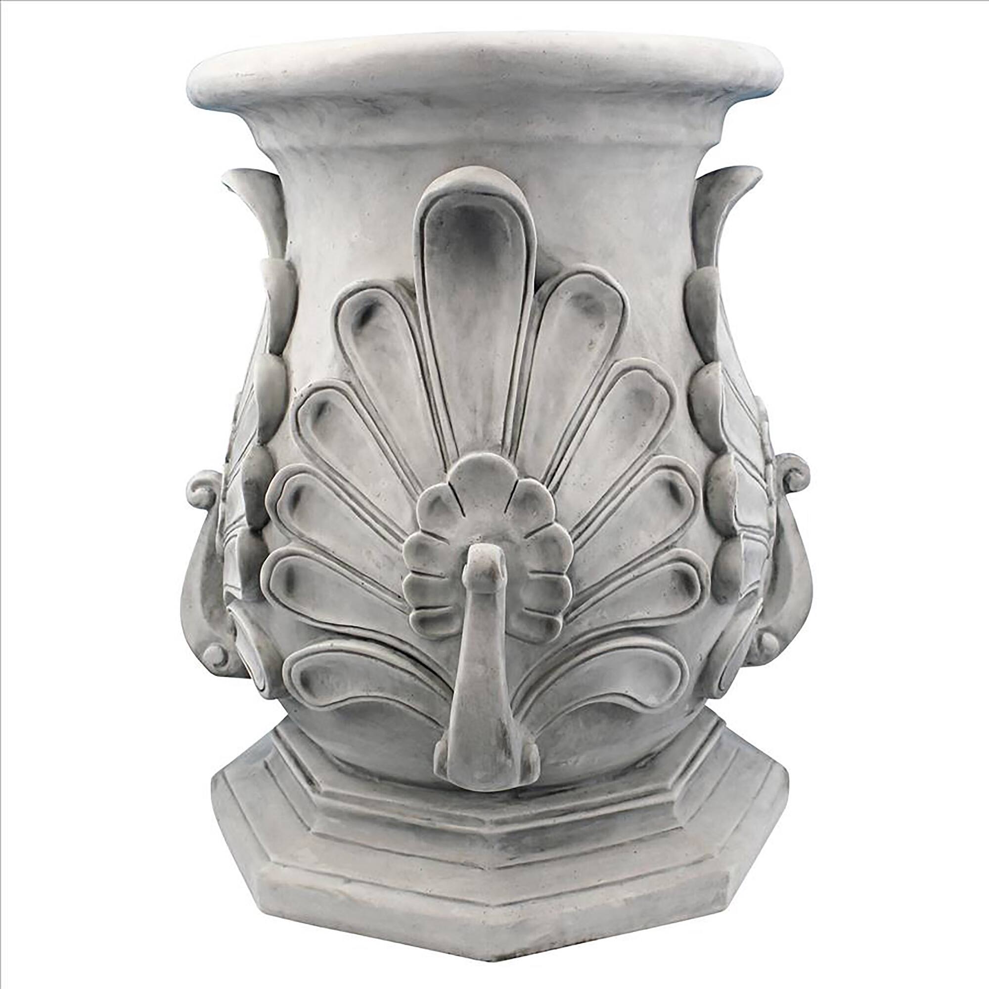 Design Toscano&#xAE; 19&#x22; Antique Stone Classic Peacock Statuary Pedestal