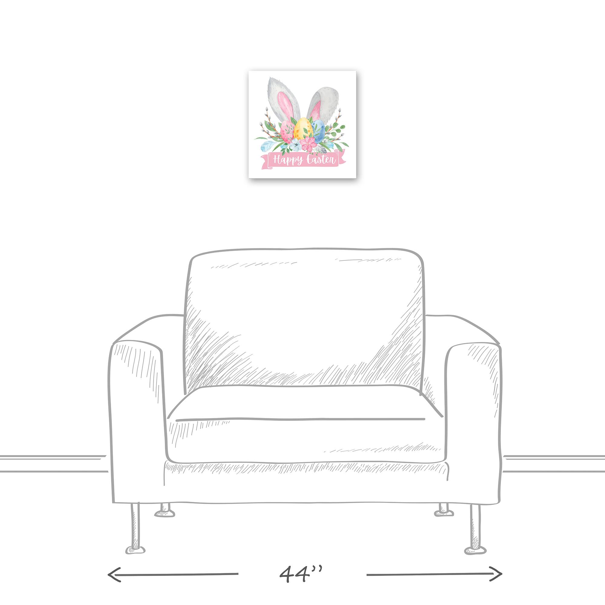 Happy Easter Banner 12" x 12" Canvas Wall Art