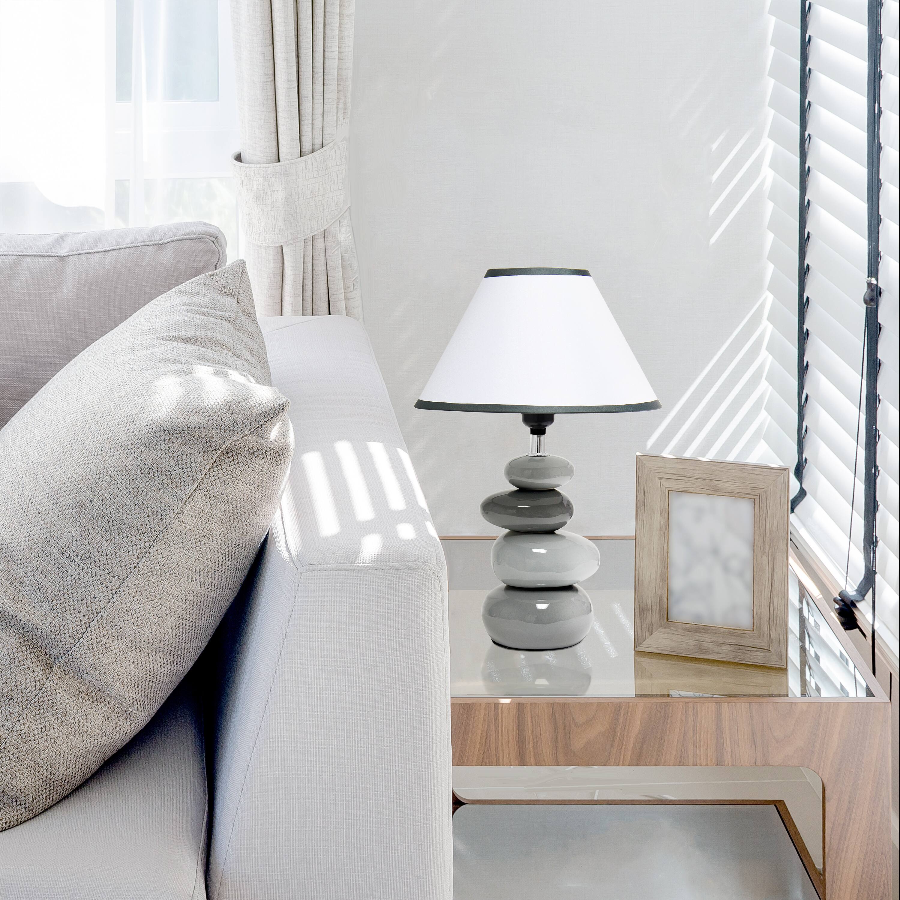 Simple Designs 17.5&#x22; Ceramic Stone Table Lamp