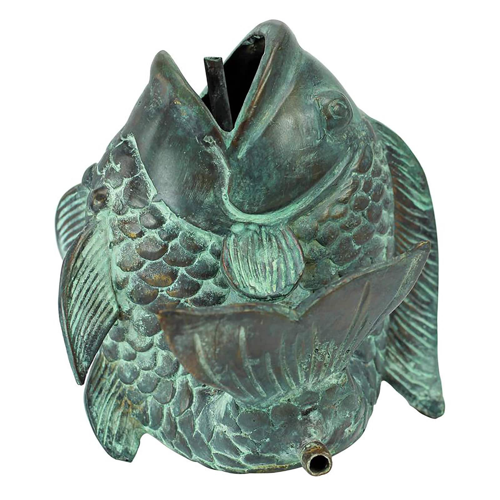 Design Toscano Small Dancing Asian Fish Bronze Spitting Garden Statue