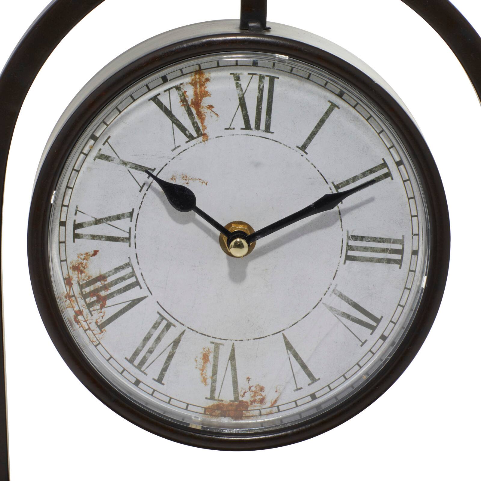 11&#x22; Black Metal Vintage Hanging Clock Set