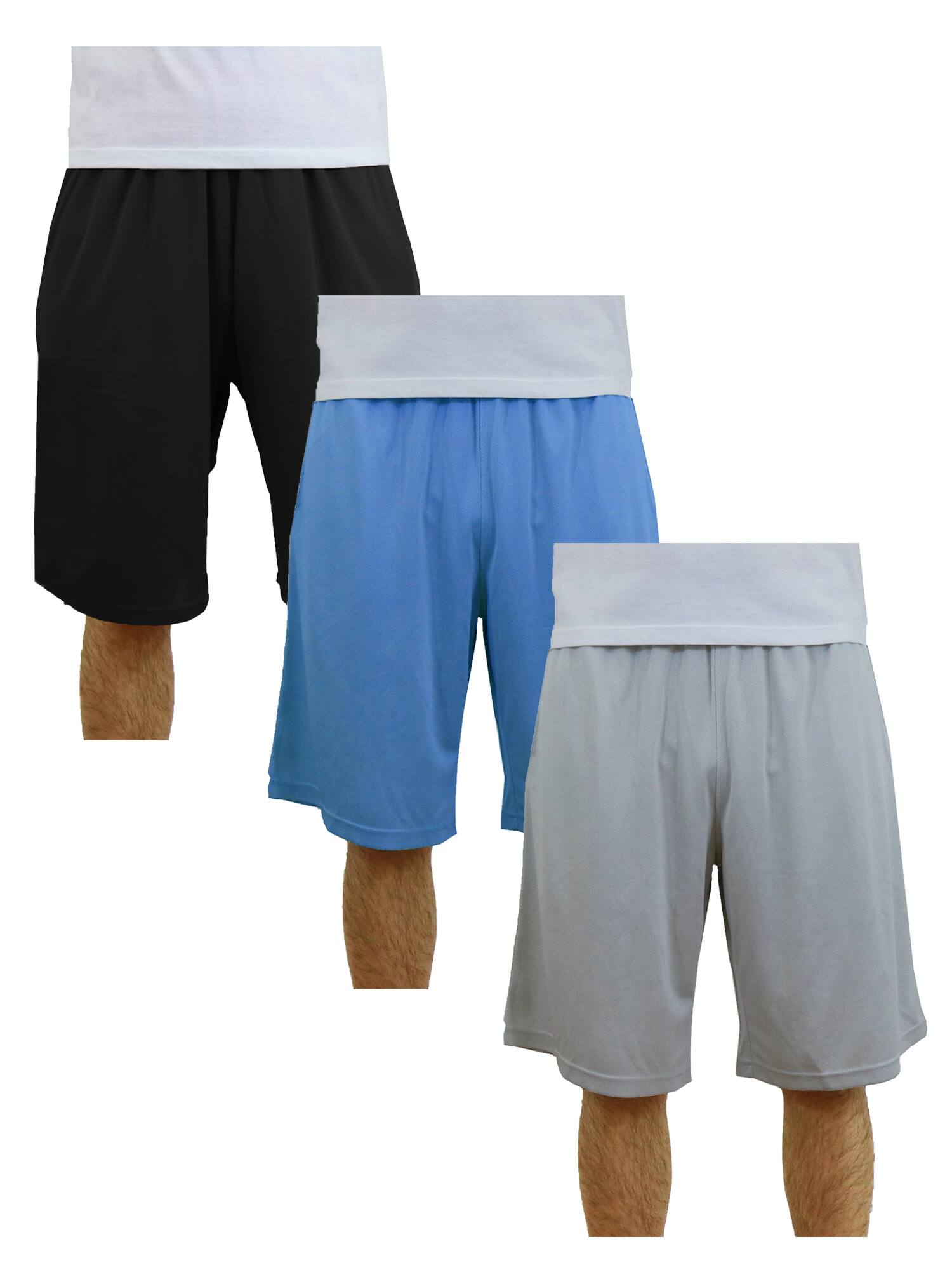 Galaxy by Harvic Men&#x27;s Moisture Wicking Performance Basic Mesh Shorts 3 Pack