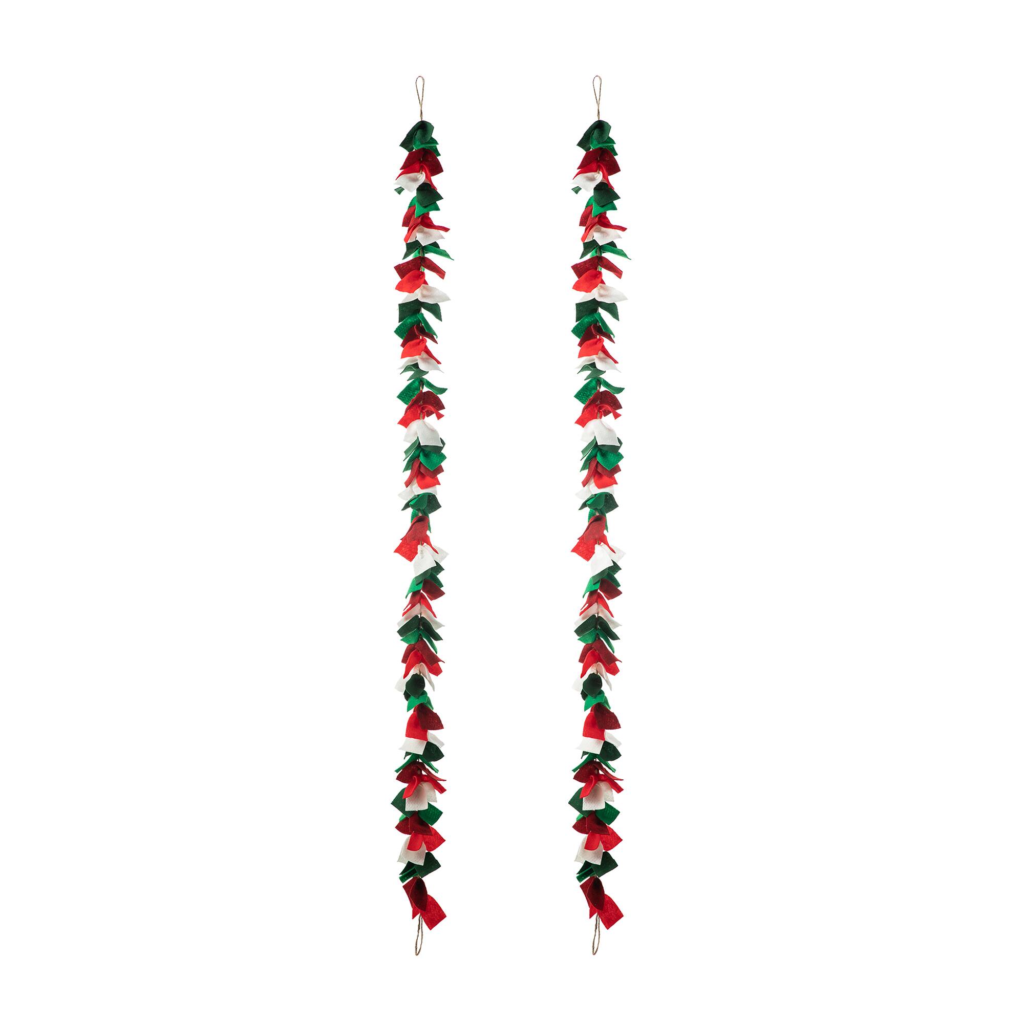 Glitzhome&#xAE; 6ft. Christmas Multicolor Felt Garland, 2ct.