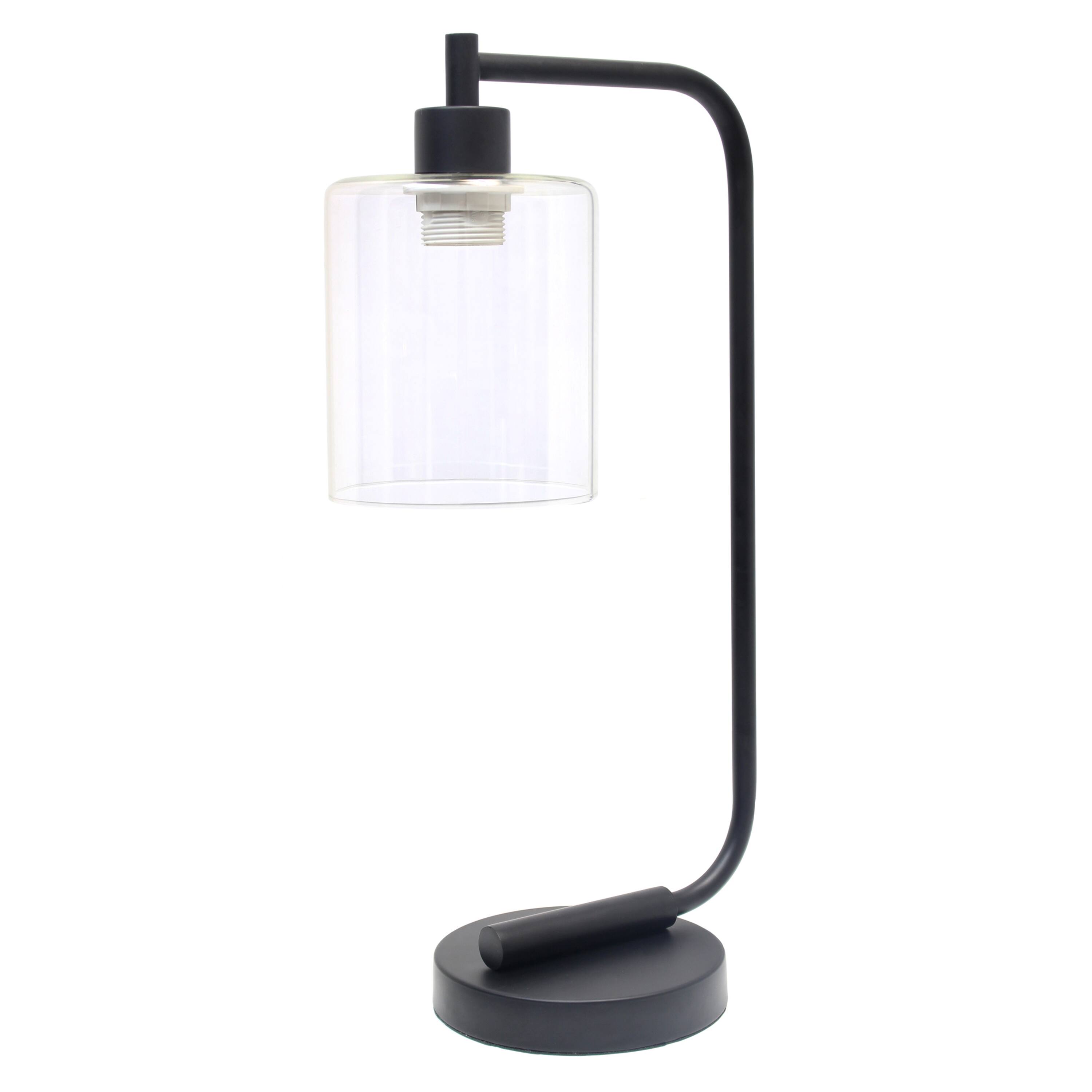 Lalia Home Modern Iron Desk Lamp with Glass Shade