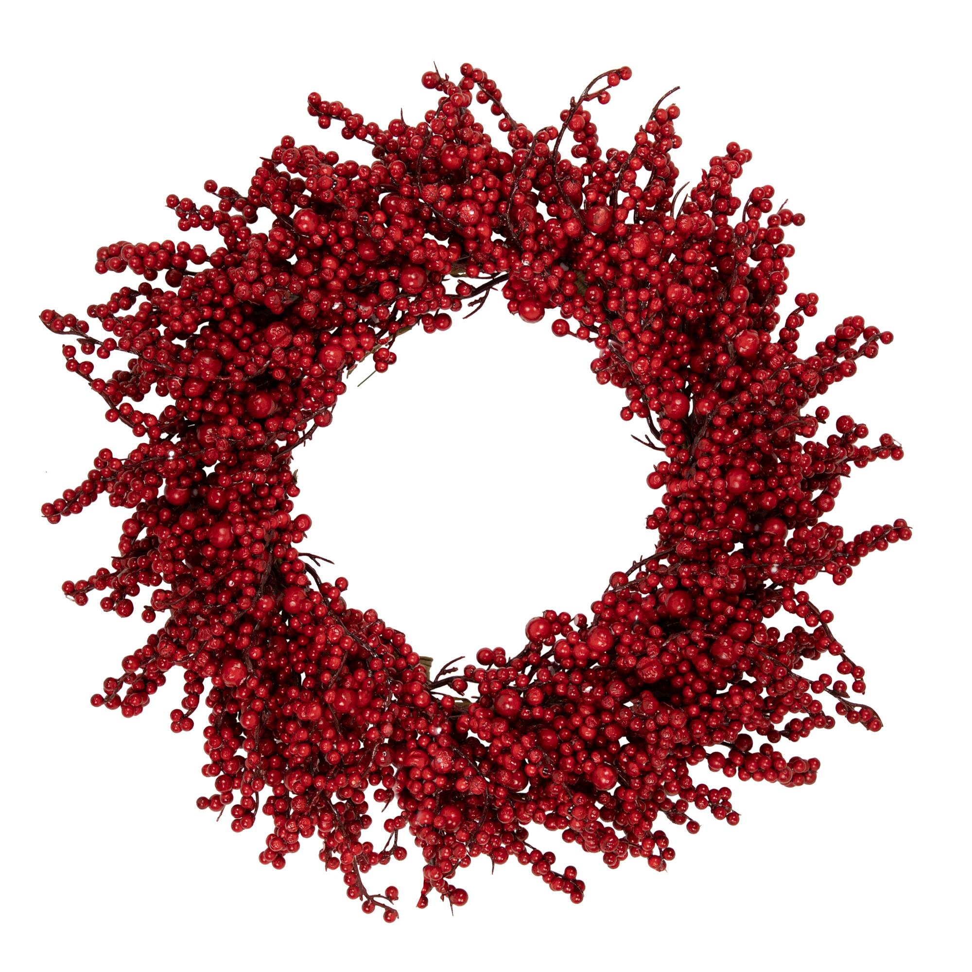 22&#x22; Red Berries Artificial Christmas Wreath