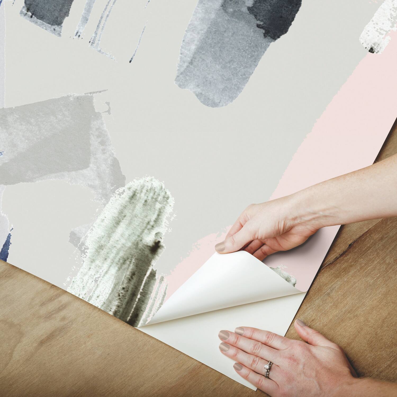 RoomMates Tamara Day Gray Abstraction Peel &#x26; Stick Wallpaper Mural