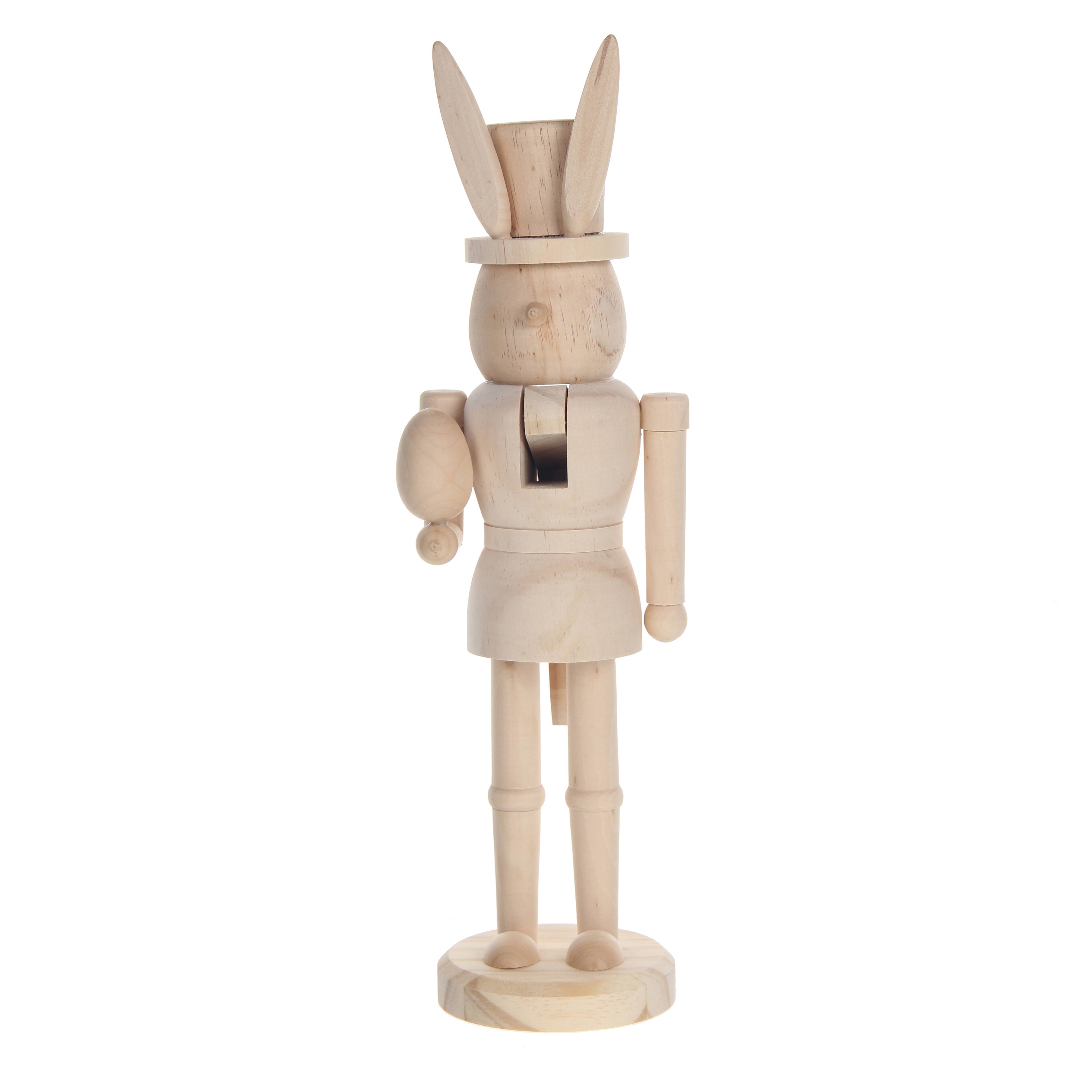 Unfinished Wood Bunny Nutcracker Décor by Make Market® Michaels