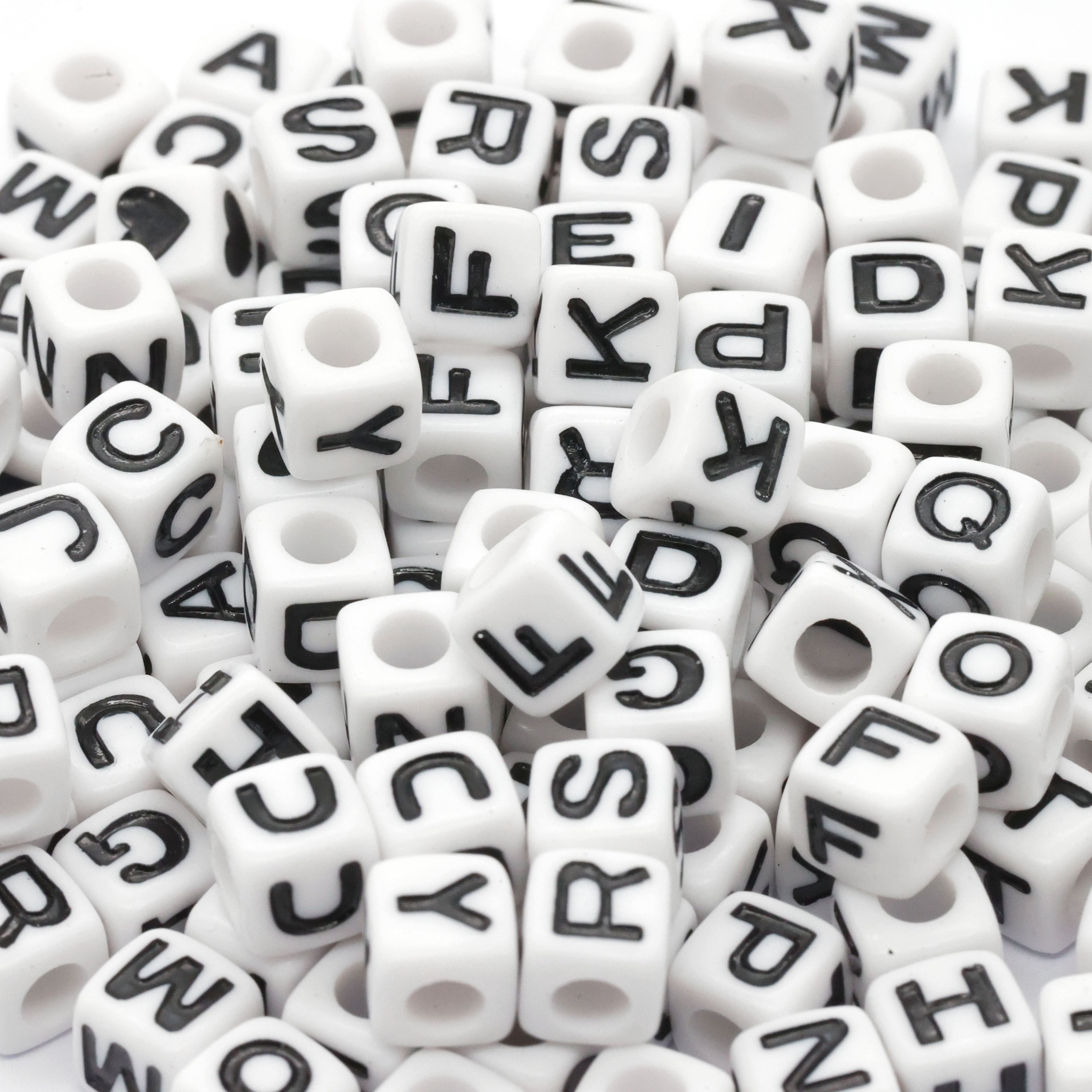 Black & White Alphabet Beads by Creatology™, 6.5mm