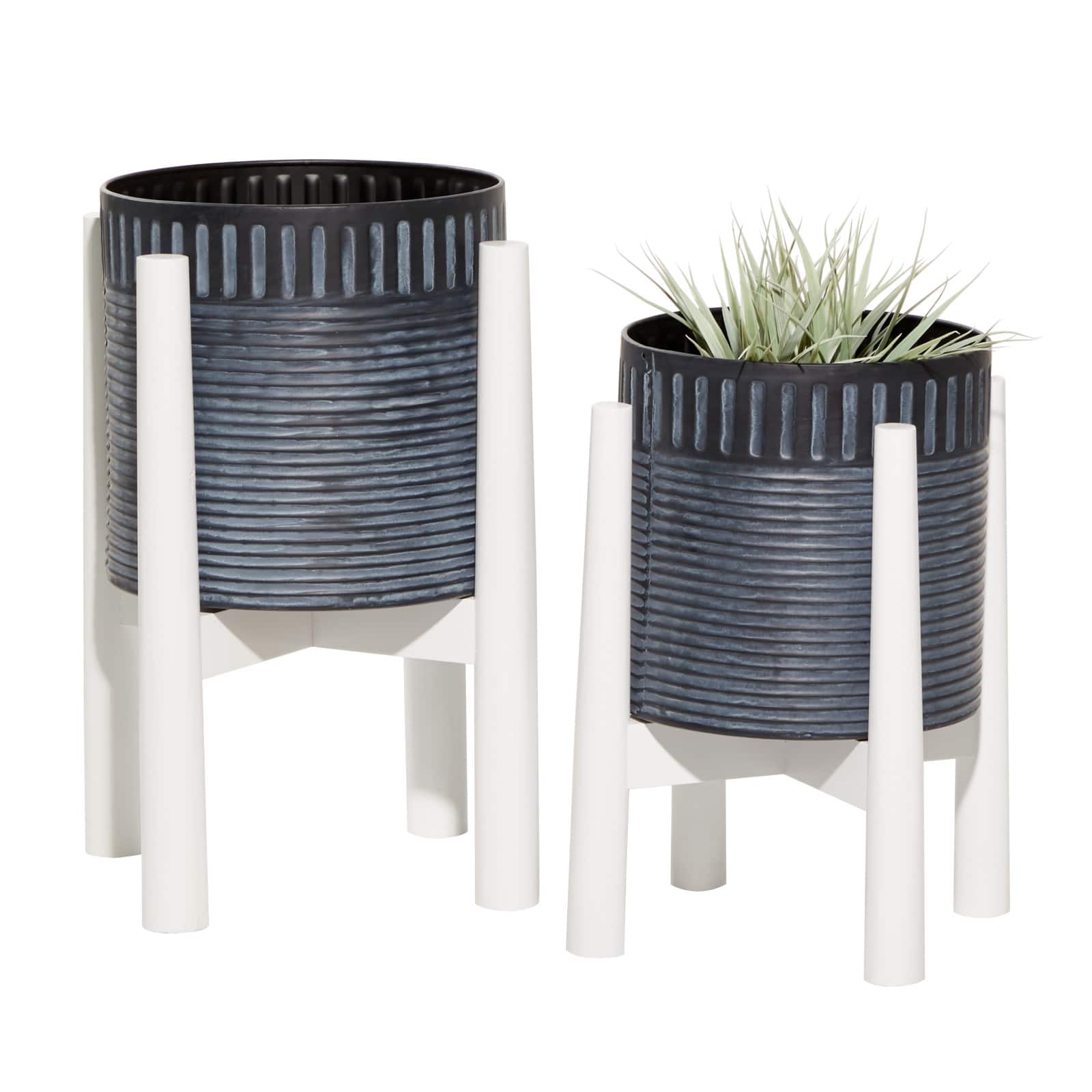 Black Metal Boho Planter Set