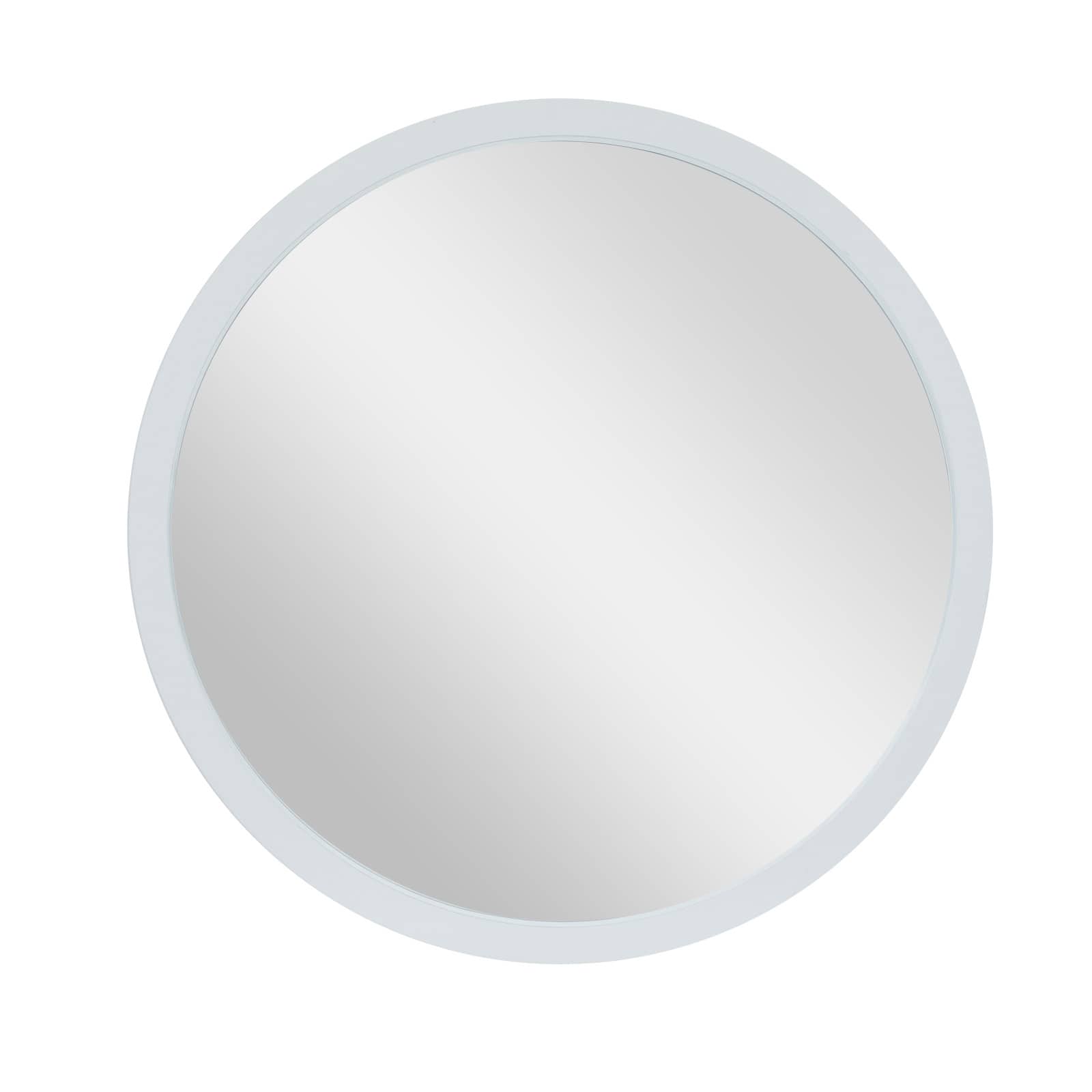 White Contemporary Wall Mirror, 30&#x22; x 2&#x22; x 30&#x22;