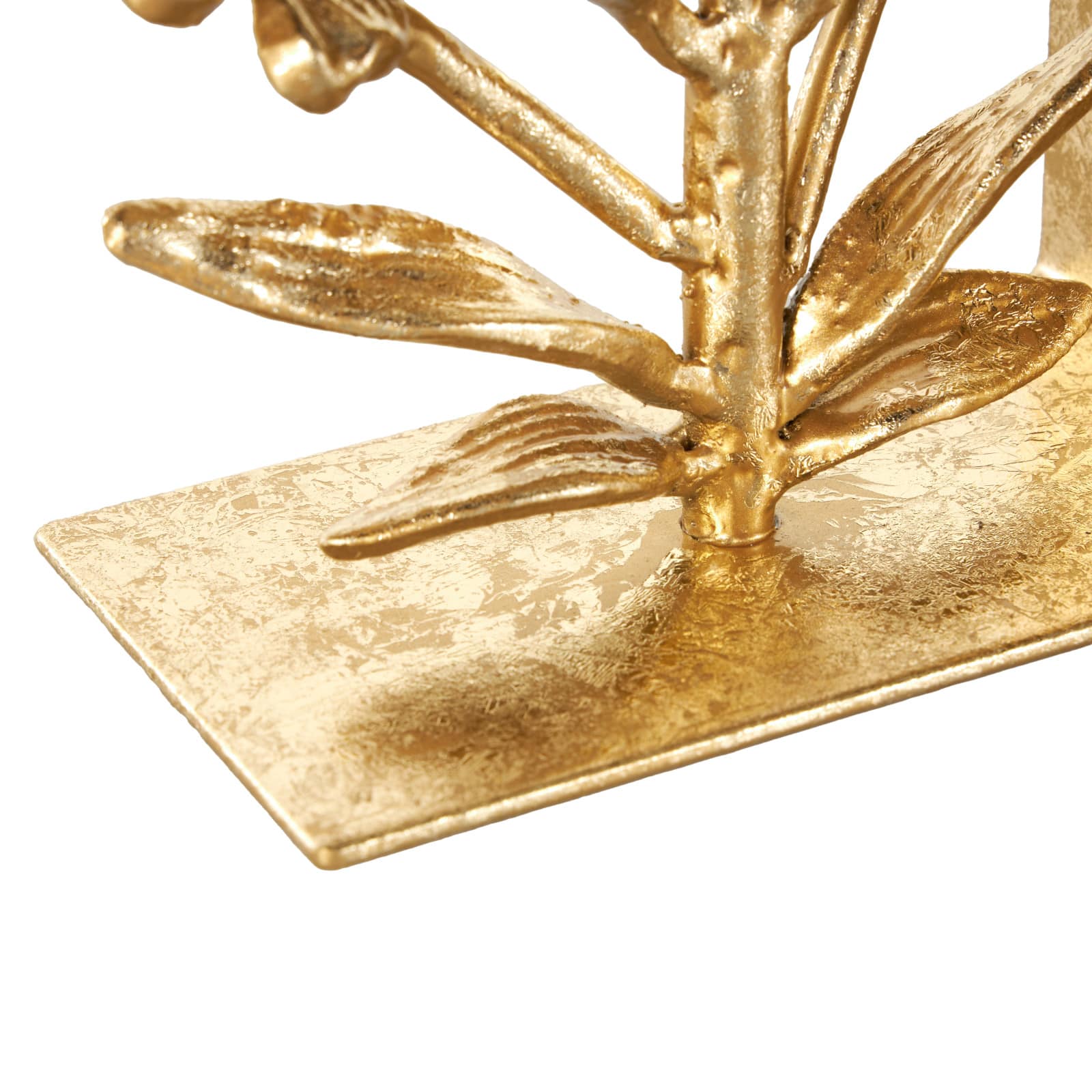6.5&#x22; Gold Shimmer Metal Floral Bookends, 2ct.